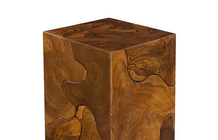 Teak Slice Pedestal, Square, LG - Image 4