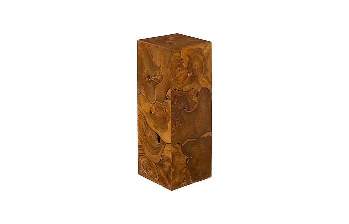 Teak Slice Pedestal, Square, MD - Image 3