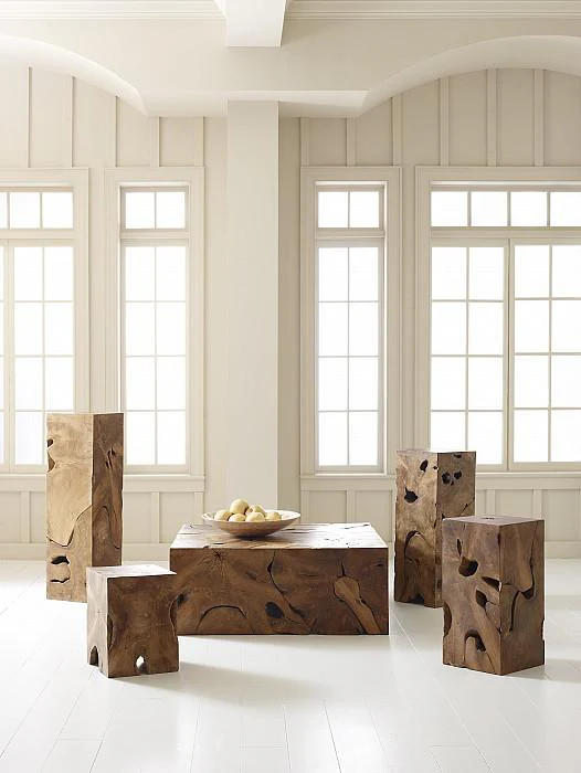 Teak Slice Pedestal, Square, SM - Image 2