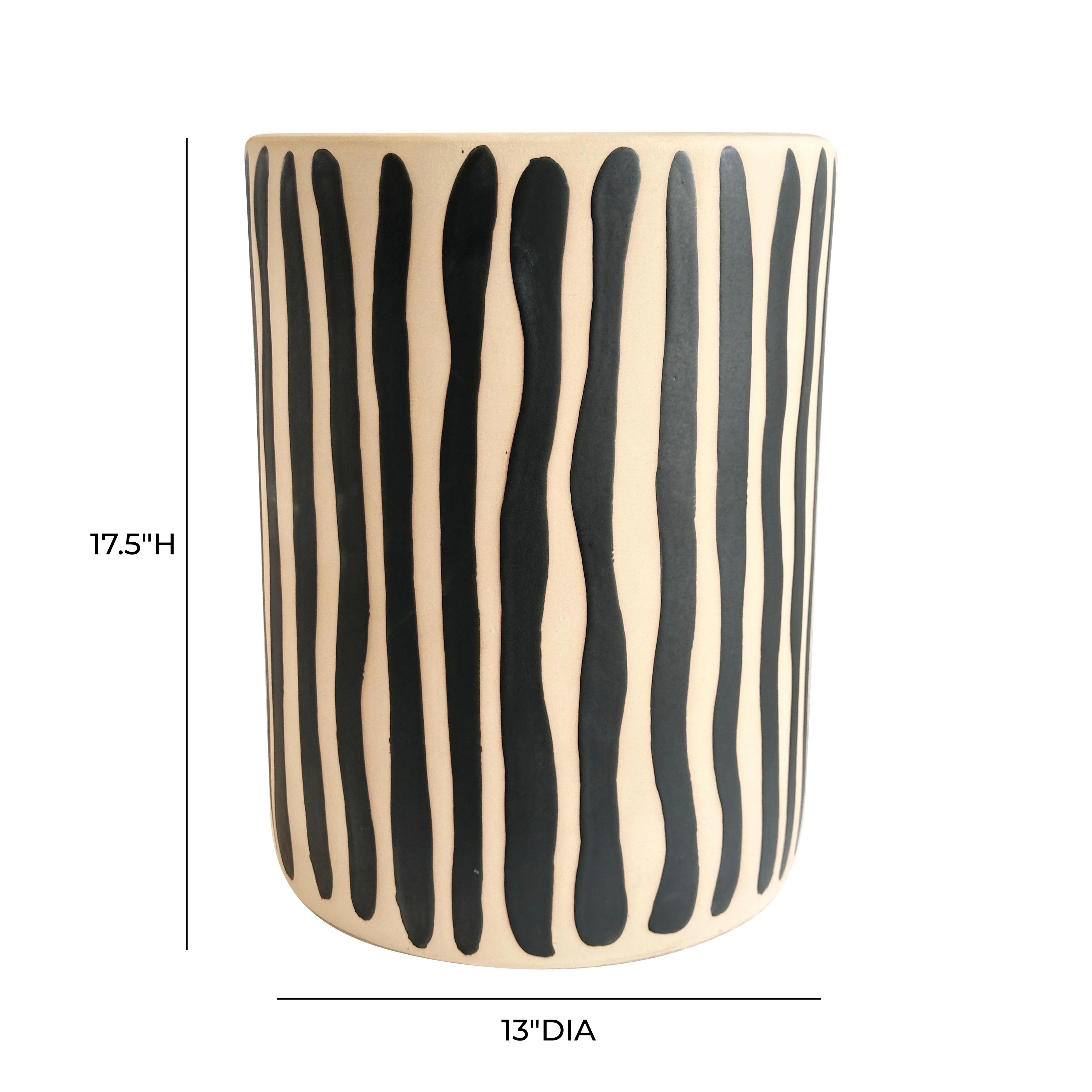 Tempest Indoor/Outdoor Ceramic Table in Stripes - Image 8