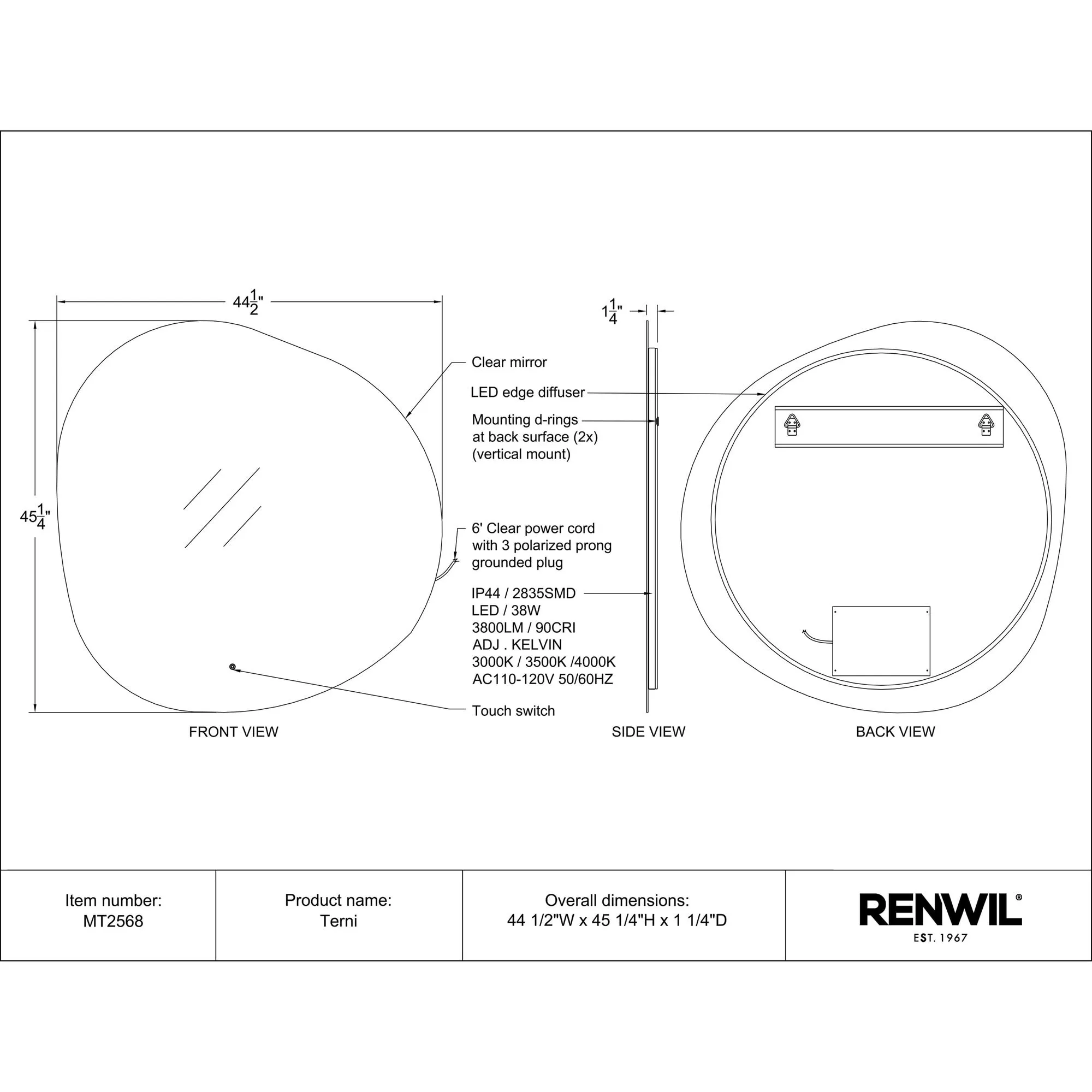 Terni LED Wall Mirror - Image 6