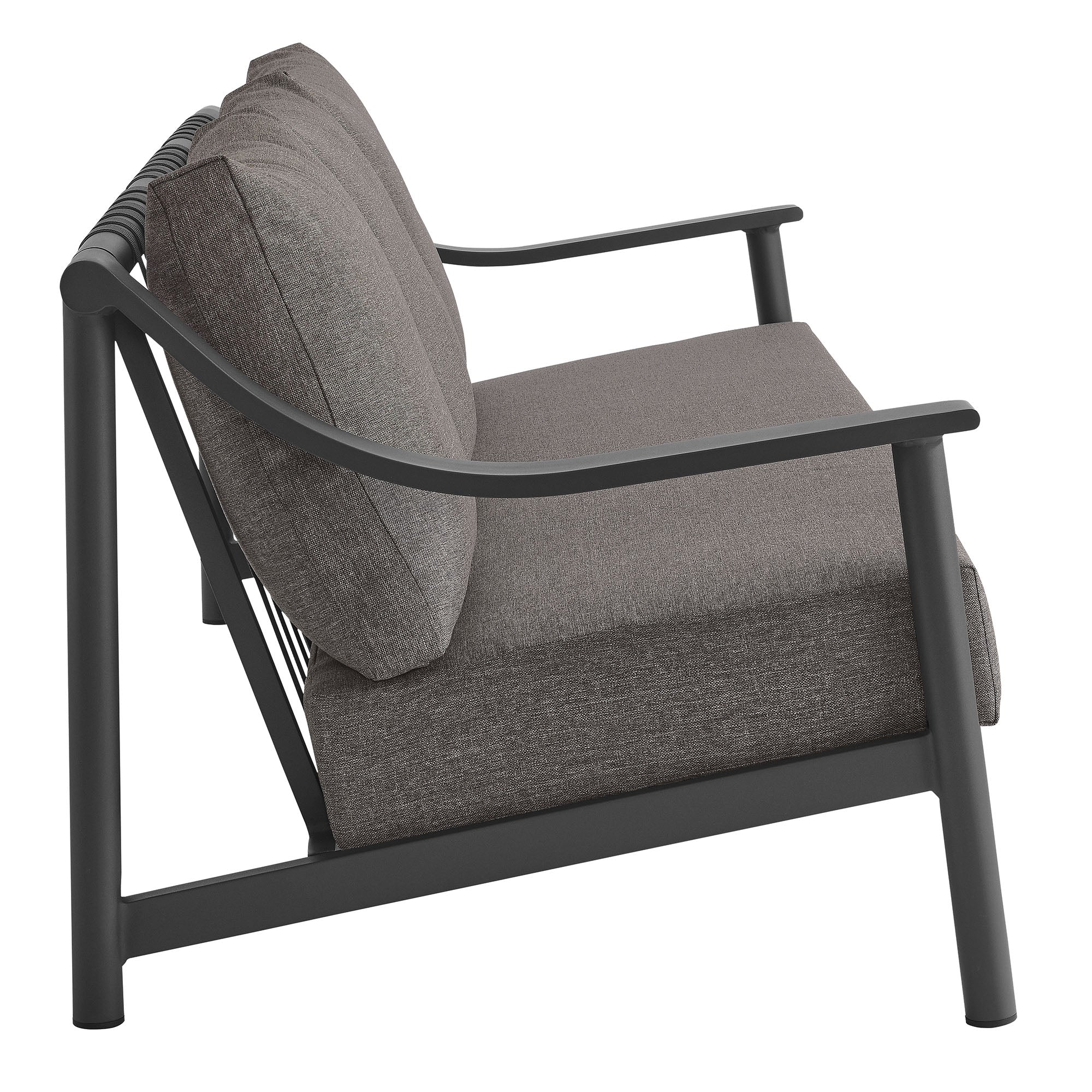 Terrace 4-Piece Outdoor Patio Aluminum Furniture Set in Carbon Graphite - Image 12