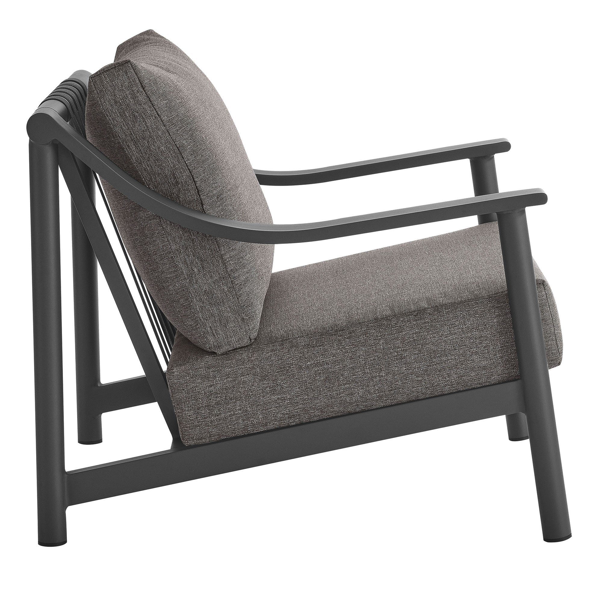 Terrace 4-Piece Outdoor Patio Aluminum Furniture Set in Carbon Graphite - Image 13