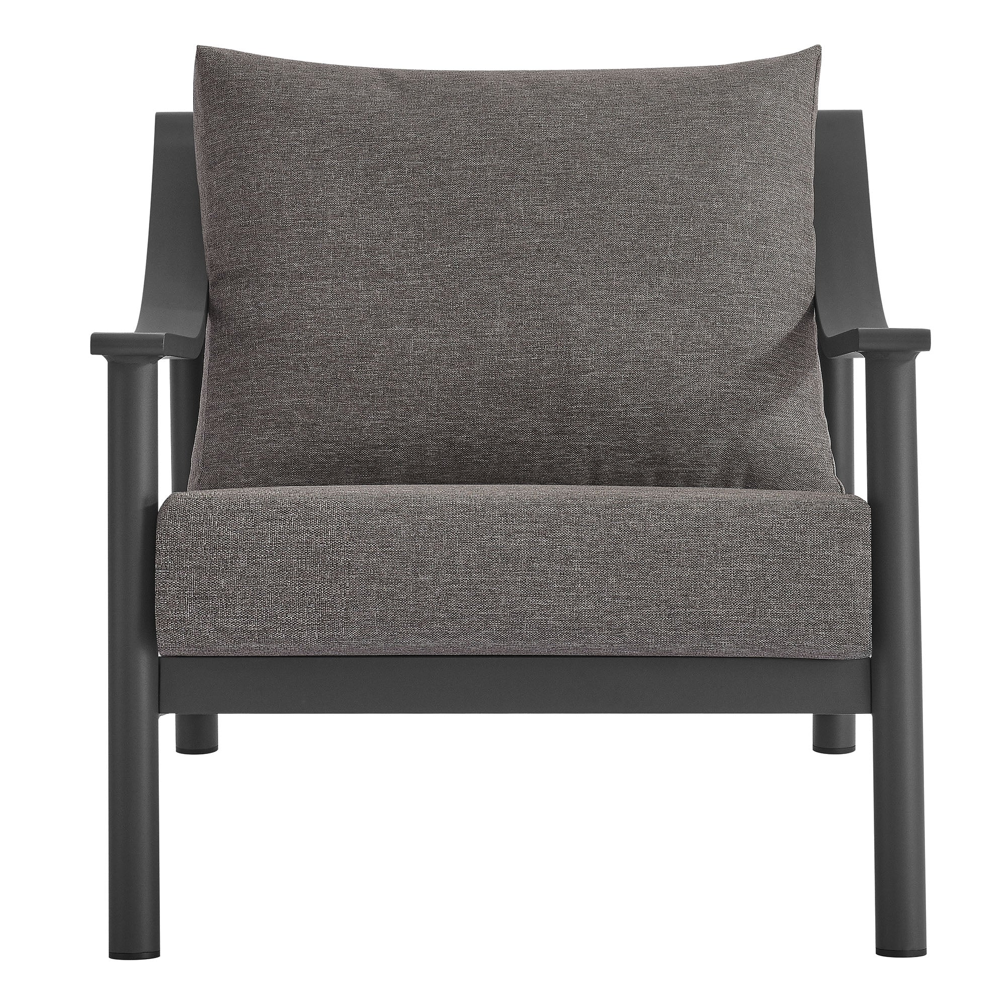 Terrace 4-Piece Outdoor Patio Aluminum Furniture Set in Carbon Graphite - Image 7
