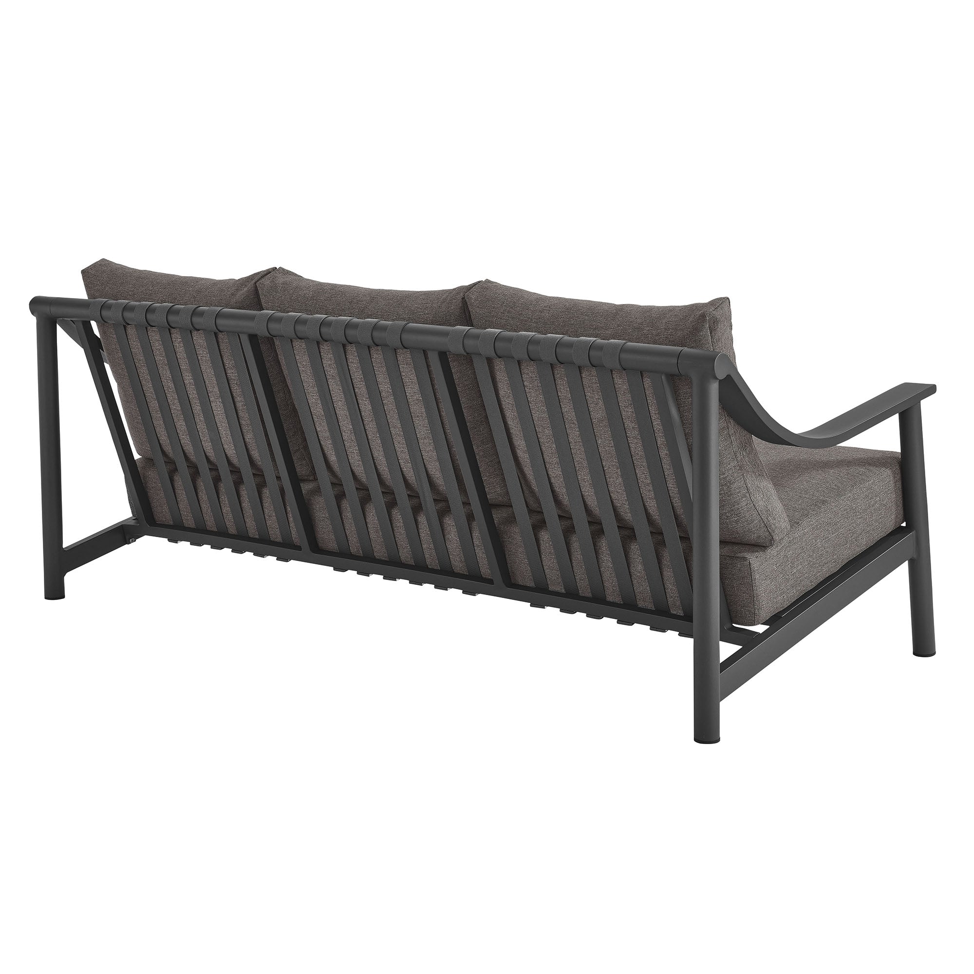 Terrace Outdoor Patio Aluminum Sofa in Carbon Graphite - Image 7