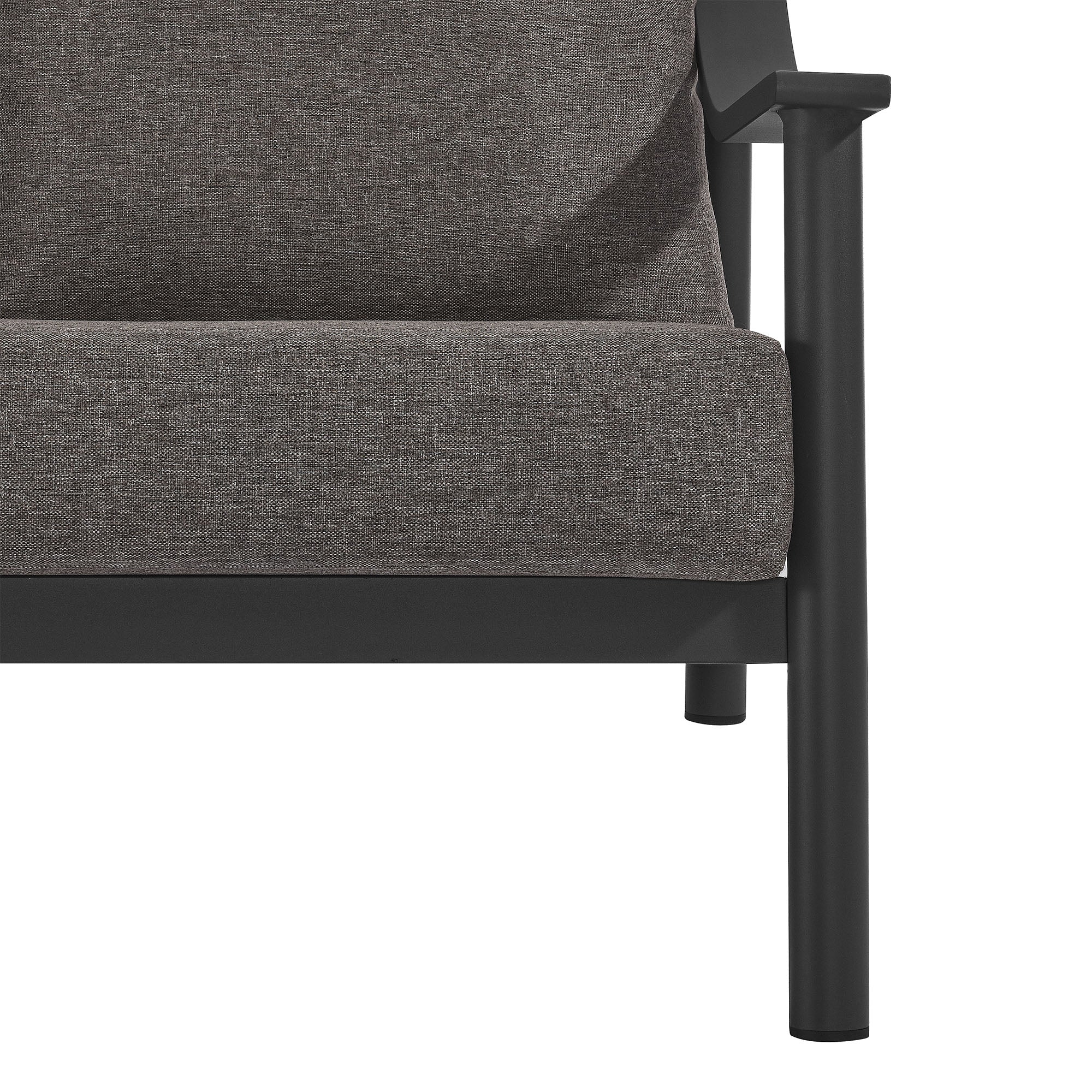 Terrace Outdoor Patio Aluminum Sofa in Carbon Graphite - Image 8