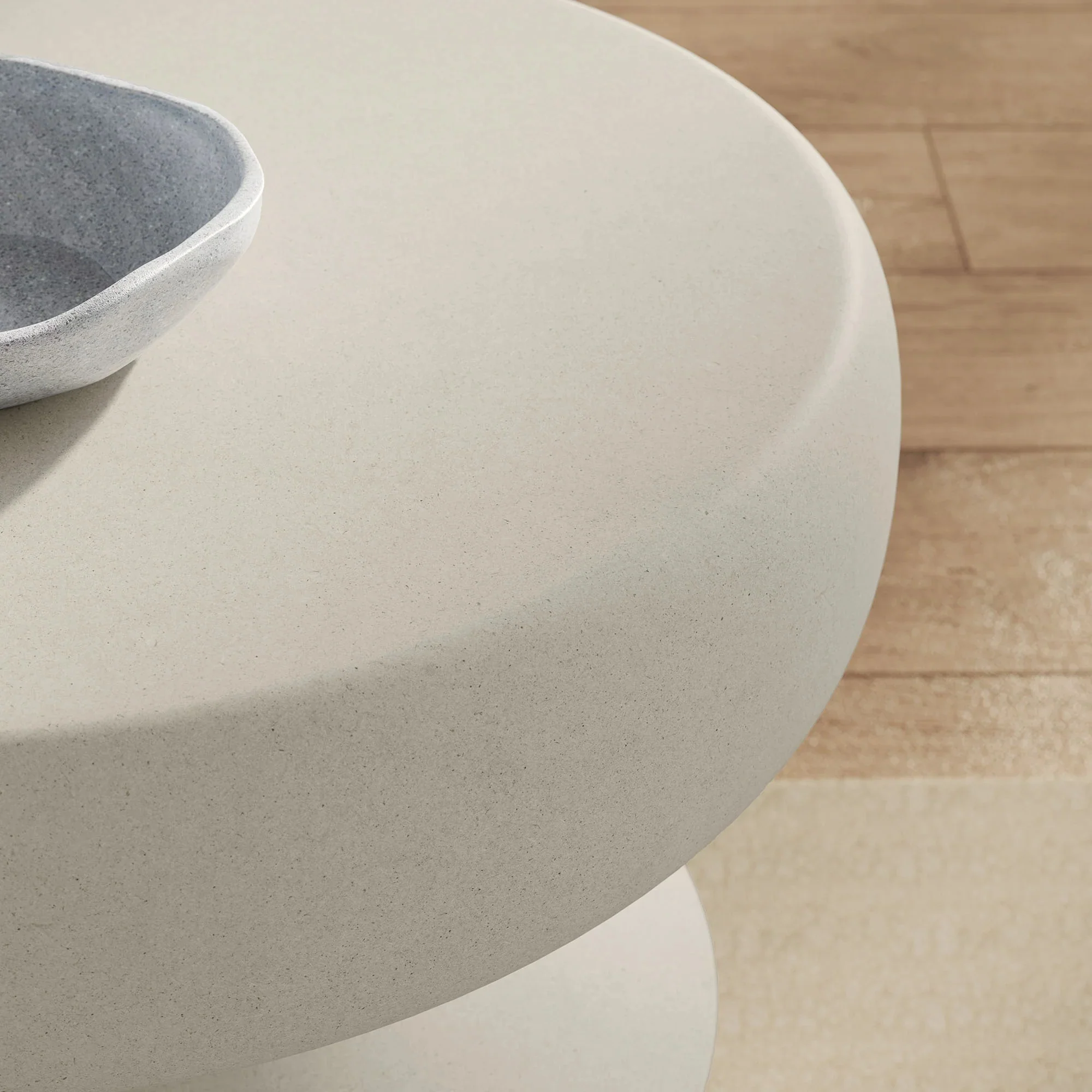 Terza Indoor - Outdoor Patio Concrete Side Table in Light Gray - Image 4