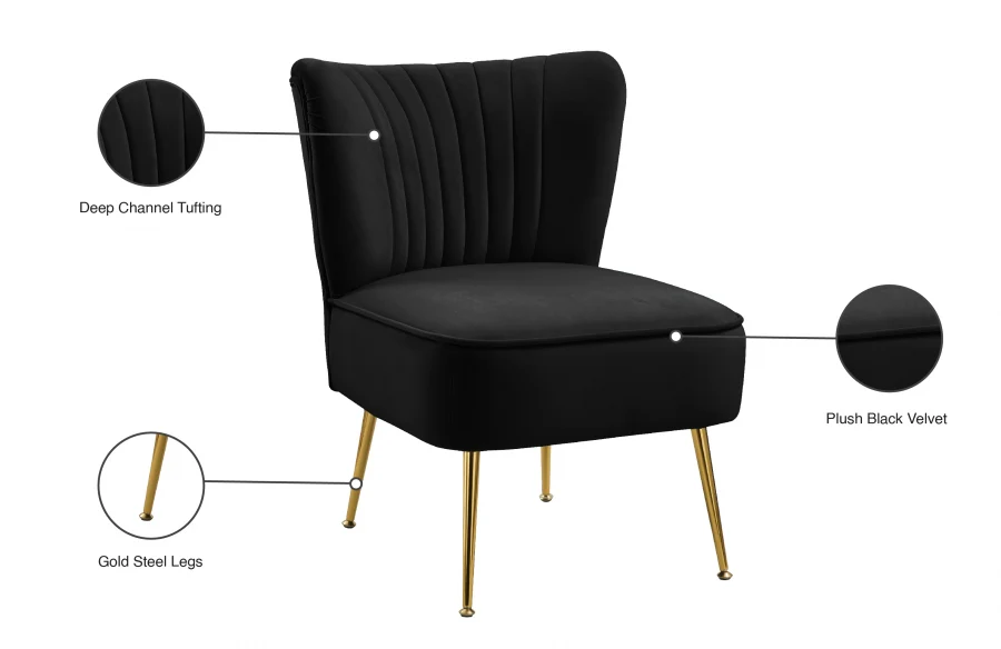Tess Velvet Upholstered Accent Chair - Image 5