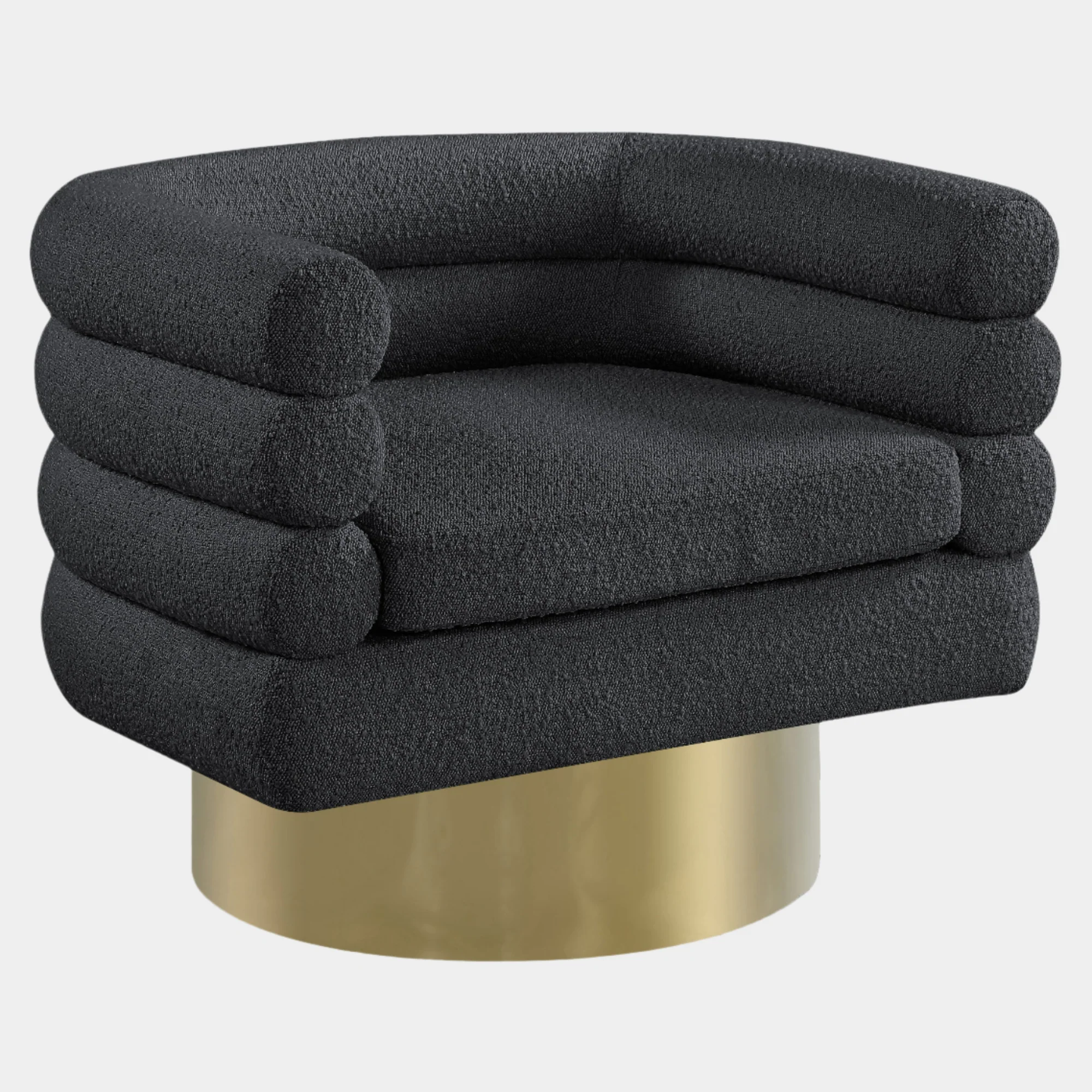 Tessa Boucle Fabric Upholstered Swivel Accent Chair