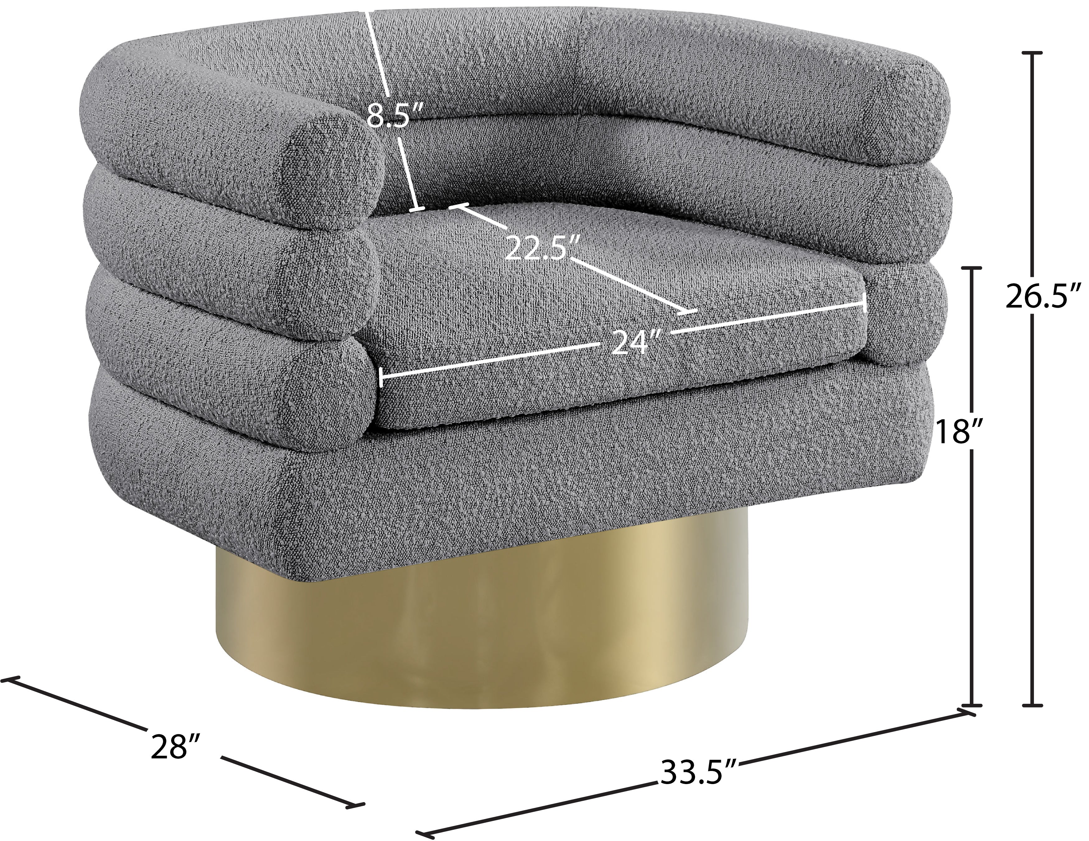 Tessa Boucle Fabric Upholstered Swivel Accent Chair - Image 15
