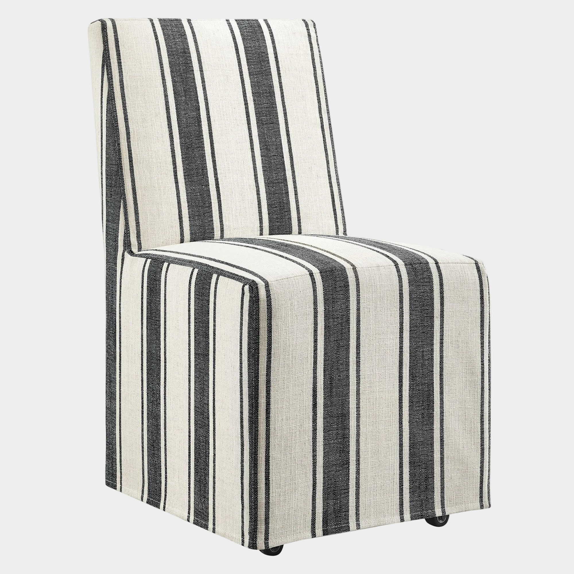 Tessera Striped Slipcovered Dining Side Chair - Image 11