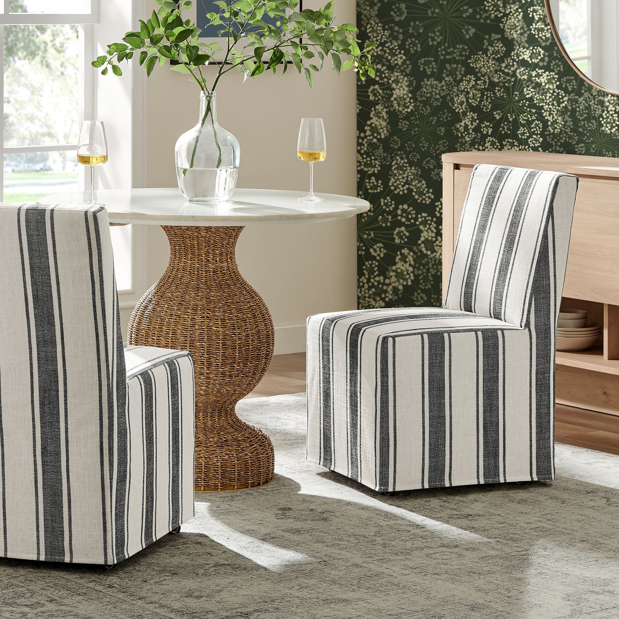 Tessera Striped Slipcovered Dining Side Chair - Image 12
