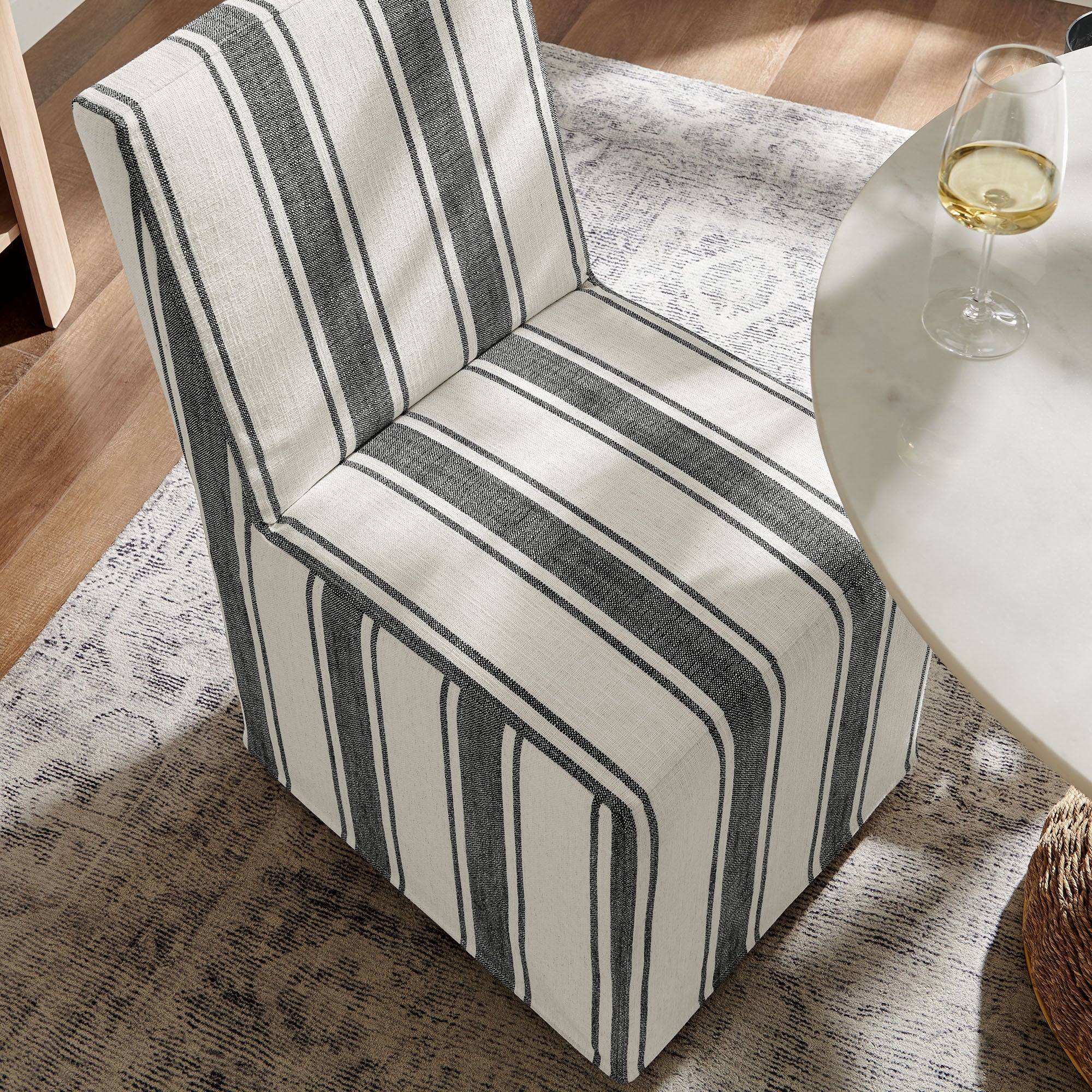 Tessera Striped Slipcovered Dining Side Chair - Image 13