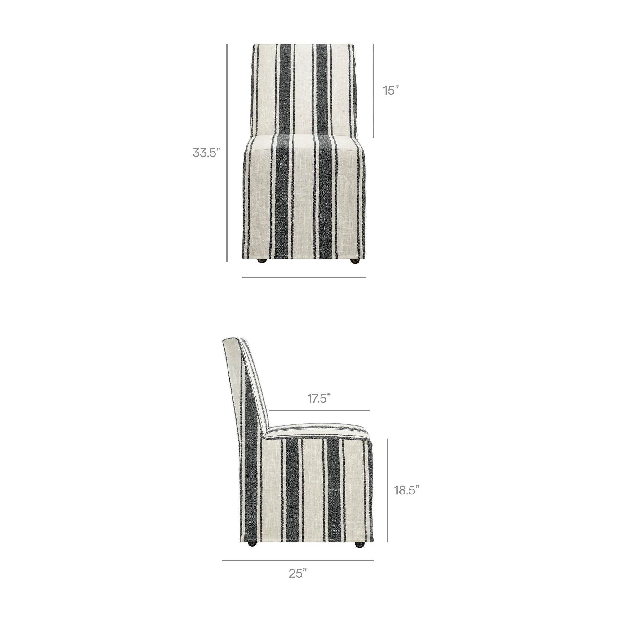Tessera Striped Slipcovered Dining Side Chair - Image 20