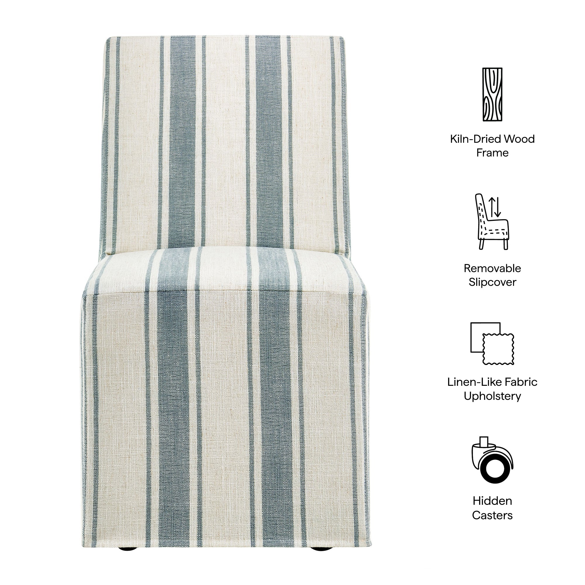 Tessera Striped Slipcovered Dining Side Chair - Image 29