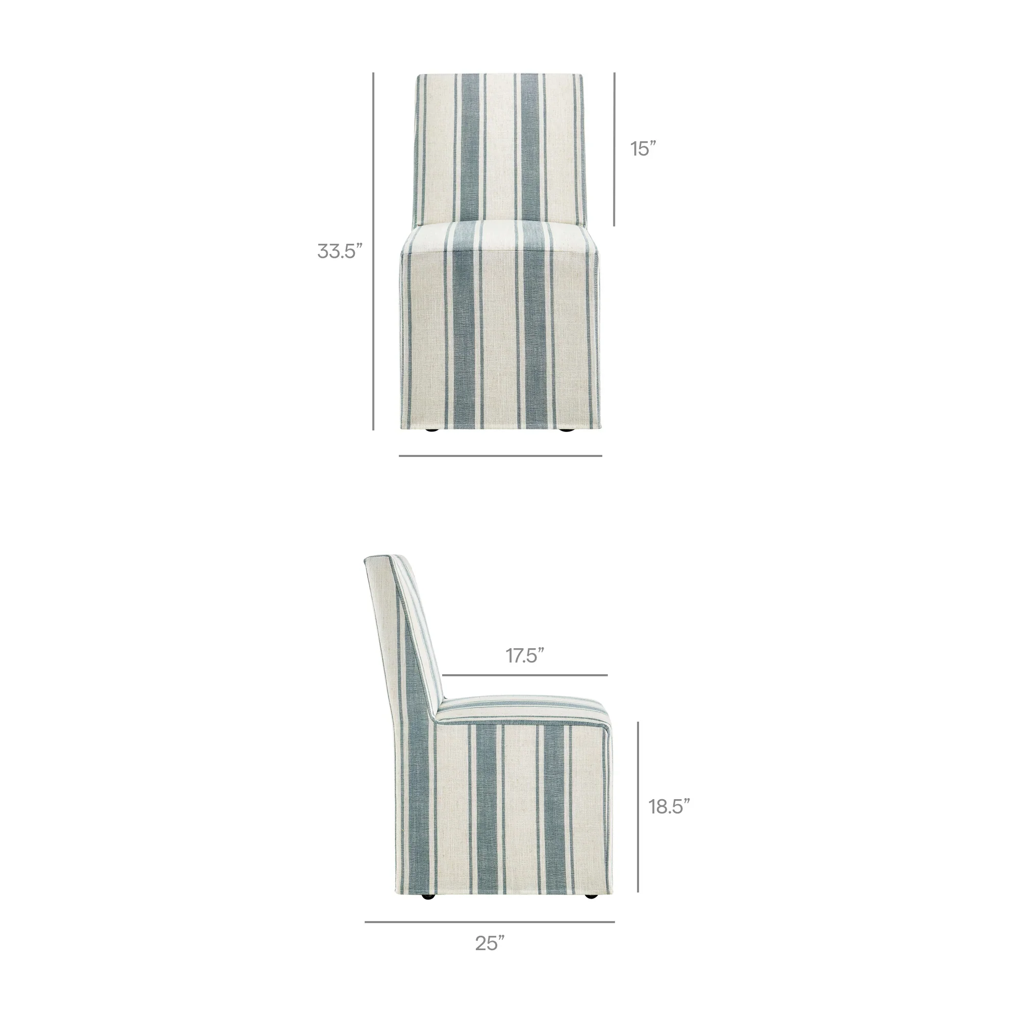 Tessera Striped Slipcovered Dining Side Chair - Image 30