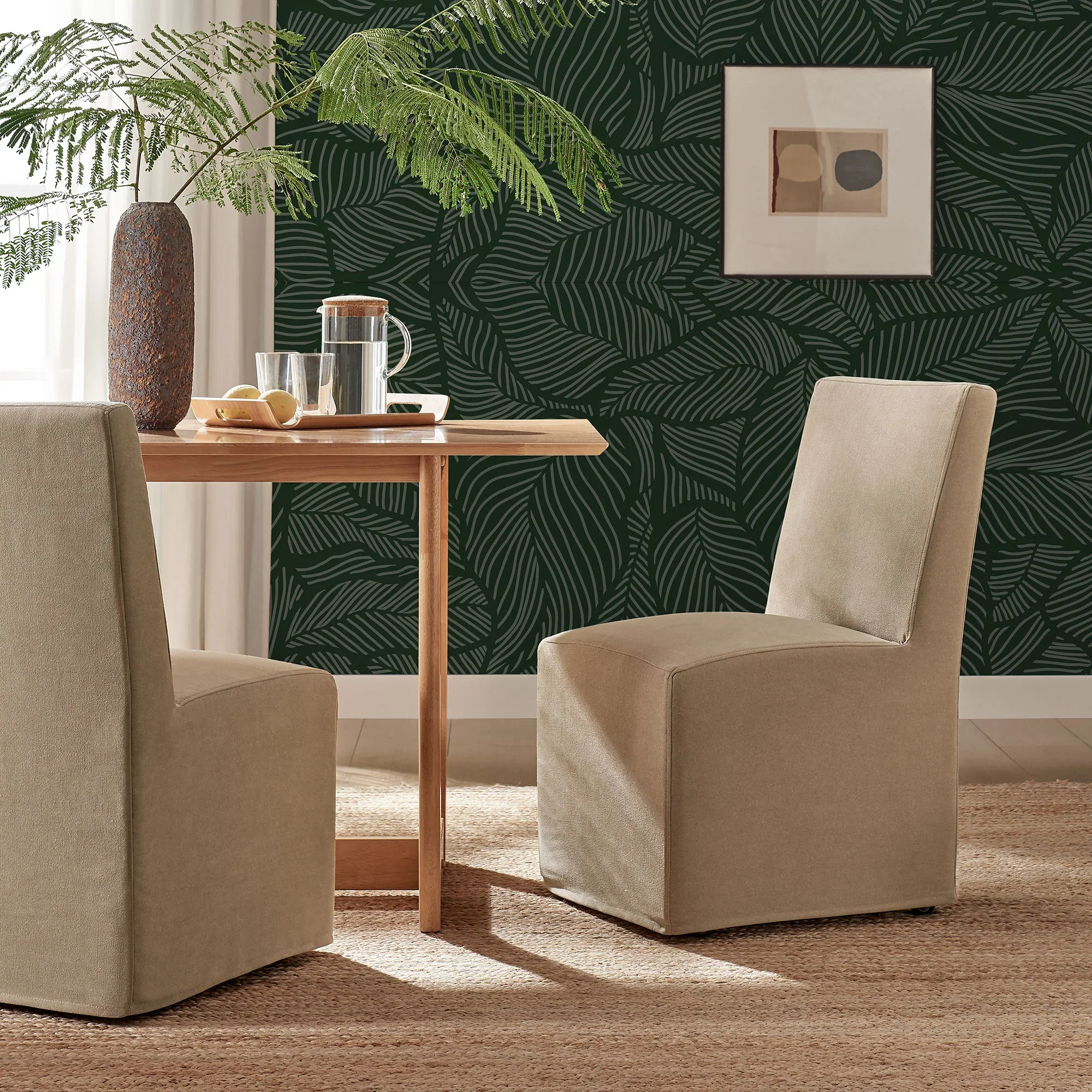 Tessera Upholstered Linen-Blend Slipcovered Dining Chair - Image 11
