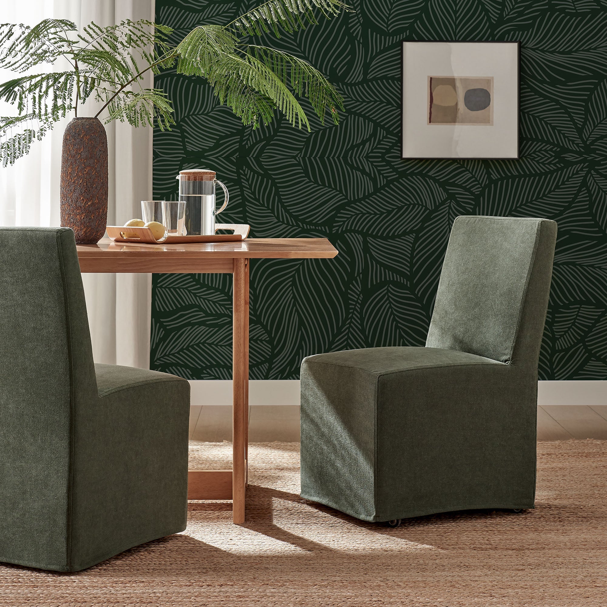 Tessera Upholstered Linen-Blend Slipcovered Dining Chair - Image 2