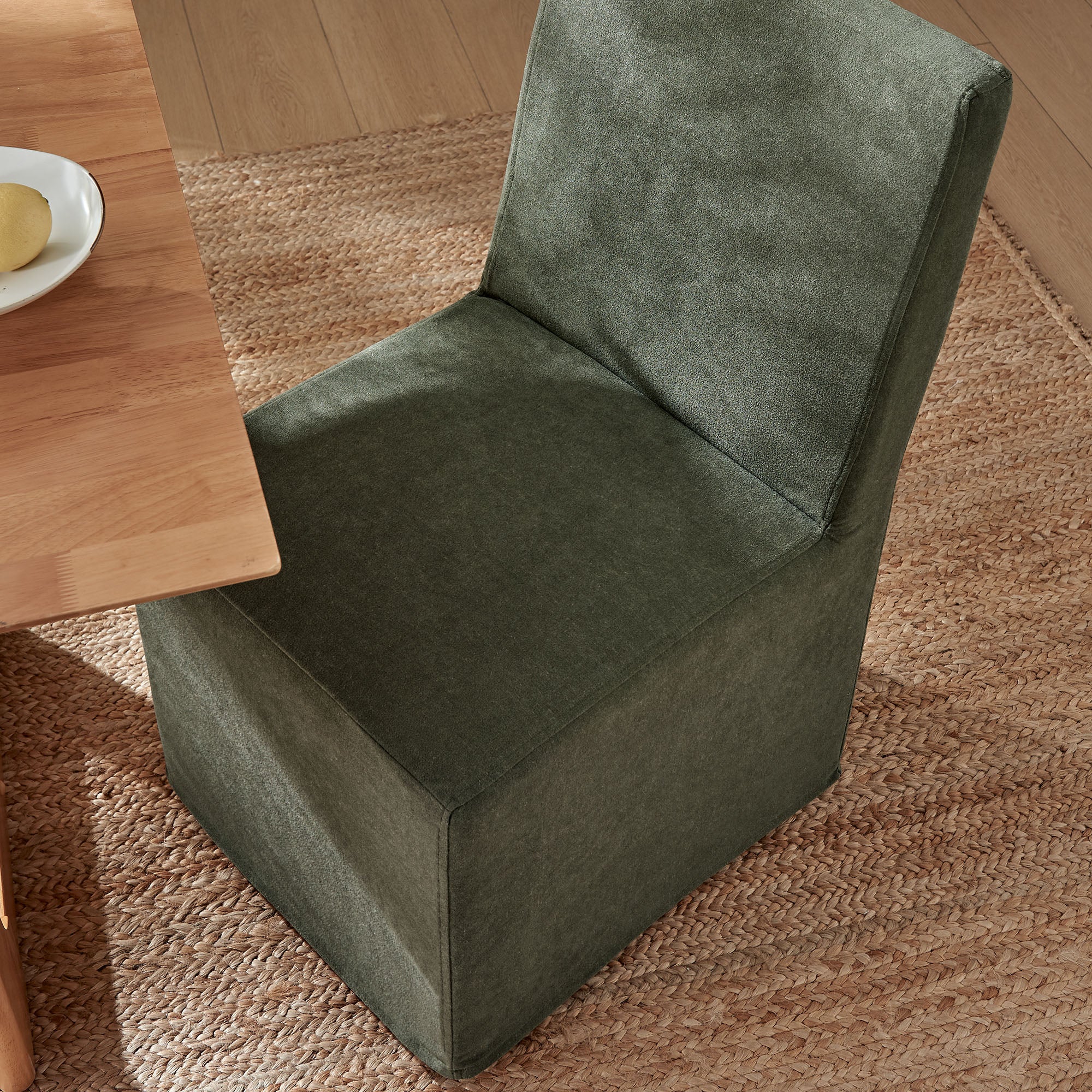 Tessera Upholstered Linen-Blend Slipcovered Dining Chair - Image 3