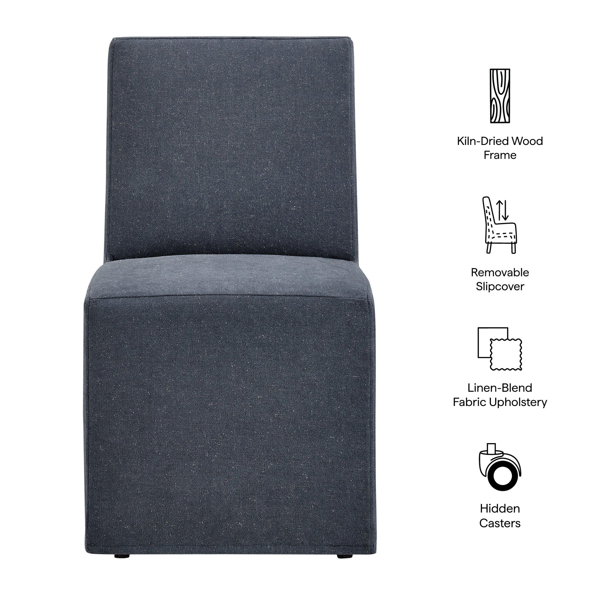 Tessera Upholstered Linen-Blend Slipcovered Dining Chair - Image 35
