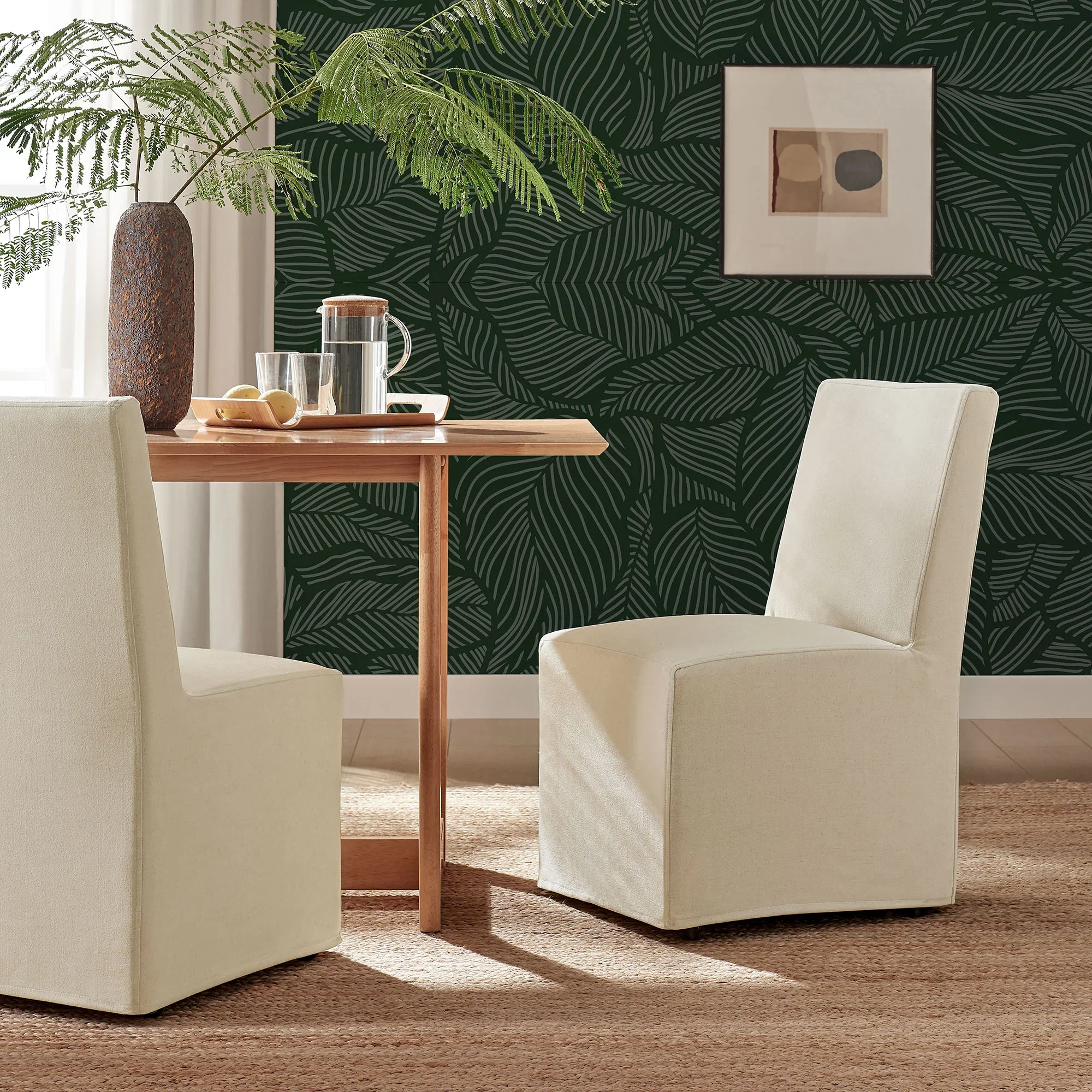 Tessera Upholstered Linen-Blend Slipcovered Dining Chair - Image 38