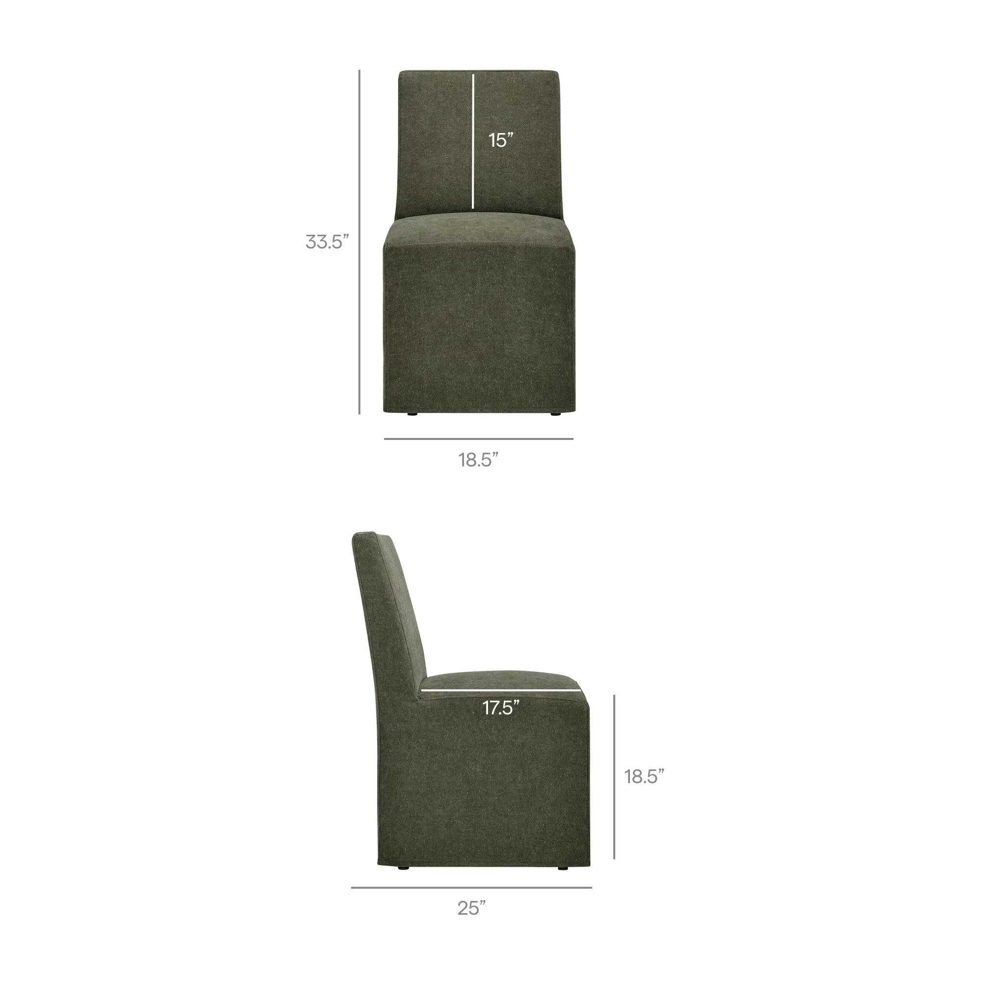 Tessera Upholstered Linen-Blend Slipcovered Dining Chair - Image 9