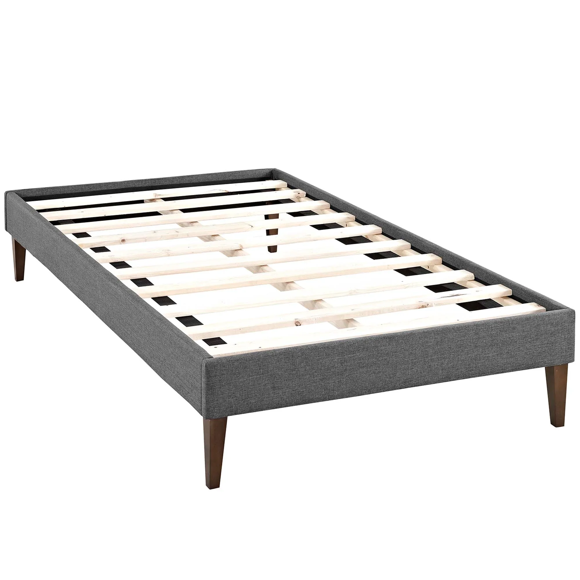 Tessie Fabric Bed Frame with Squared Tapered Legs - Image 2