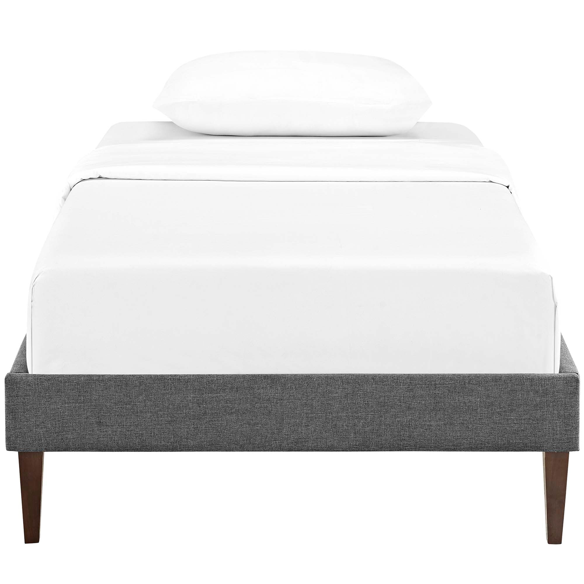 Tessie Fabric Bed Frame with Squared Tapered Legs - Image 3