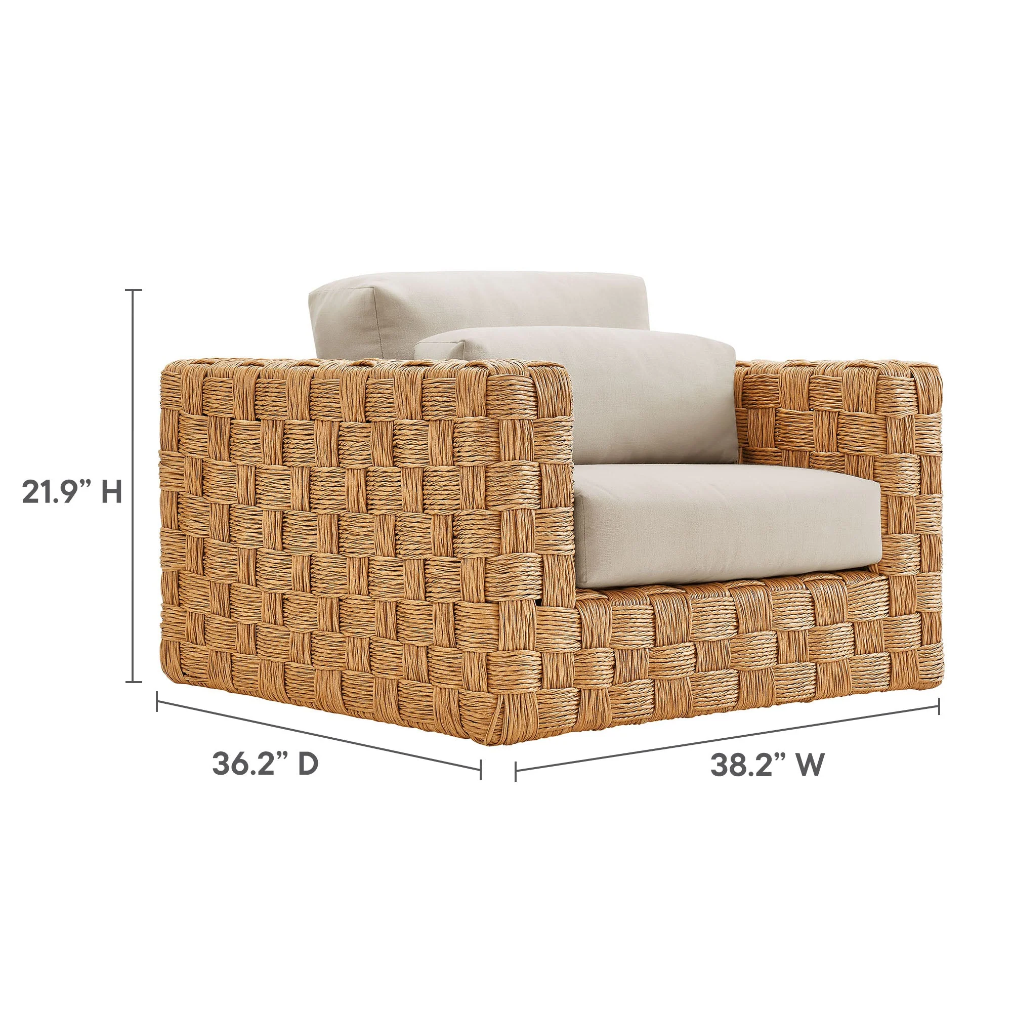 Thames 4-Piece Outdoor Patio Wicker Outdoor Patio Rattan Furniture Set in Natural Light Gray - Image 15