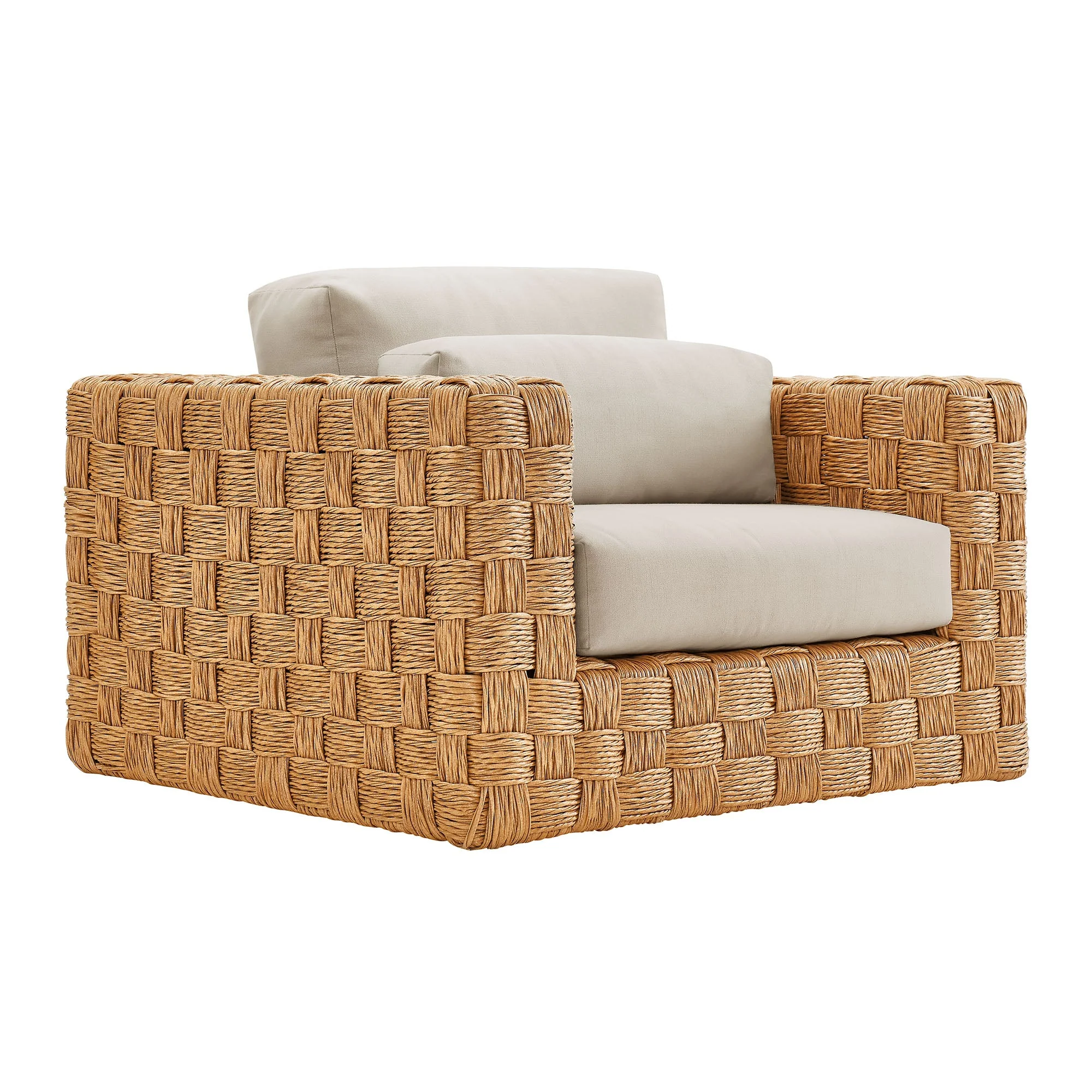 Thames 4-Piece Outdoor Patio Wicker Outdoor Patio Rattan Furniture Set in Natural Light Gray - Image 8