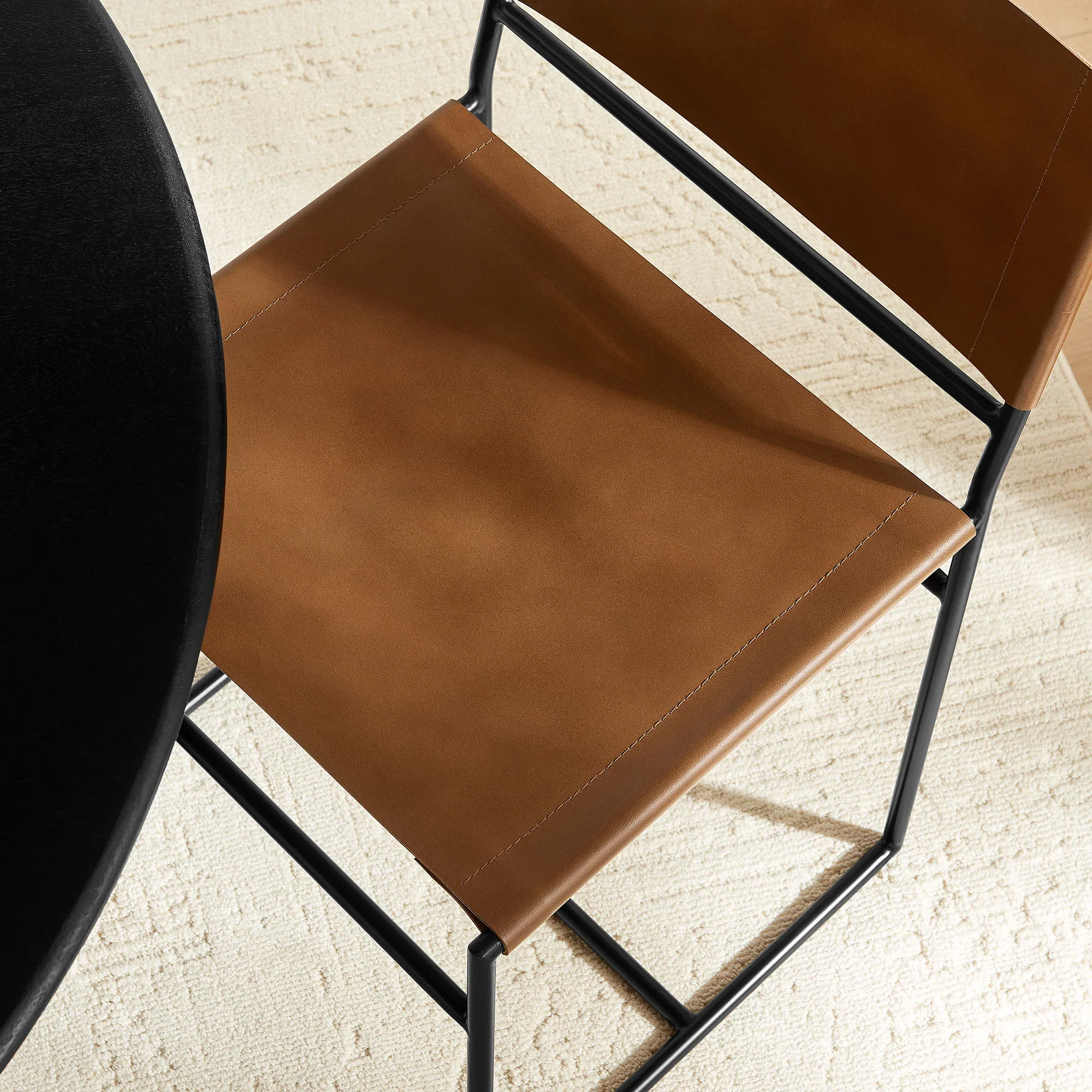 Thatcher Leather and Metal Dining Chair - Image 3