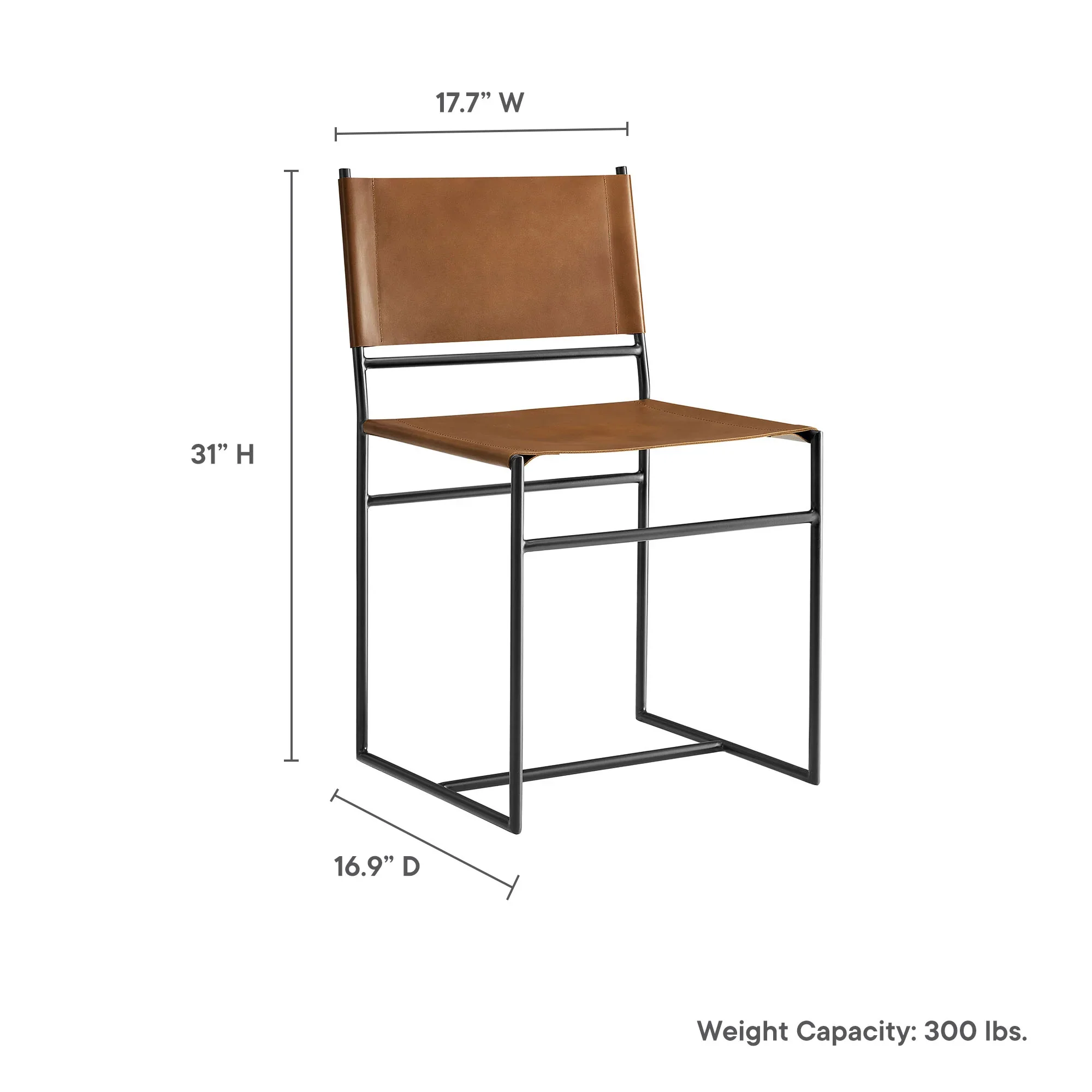 Thatcher Leather and Metal Dining Chair - Image 9