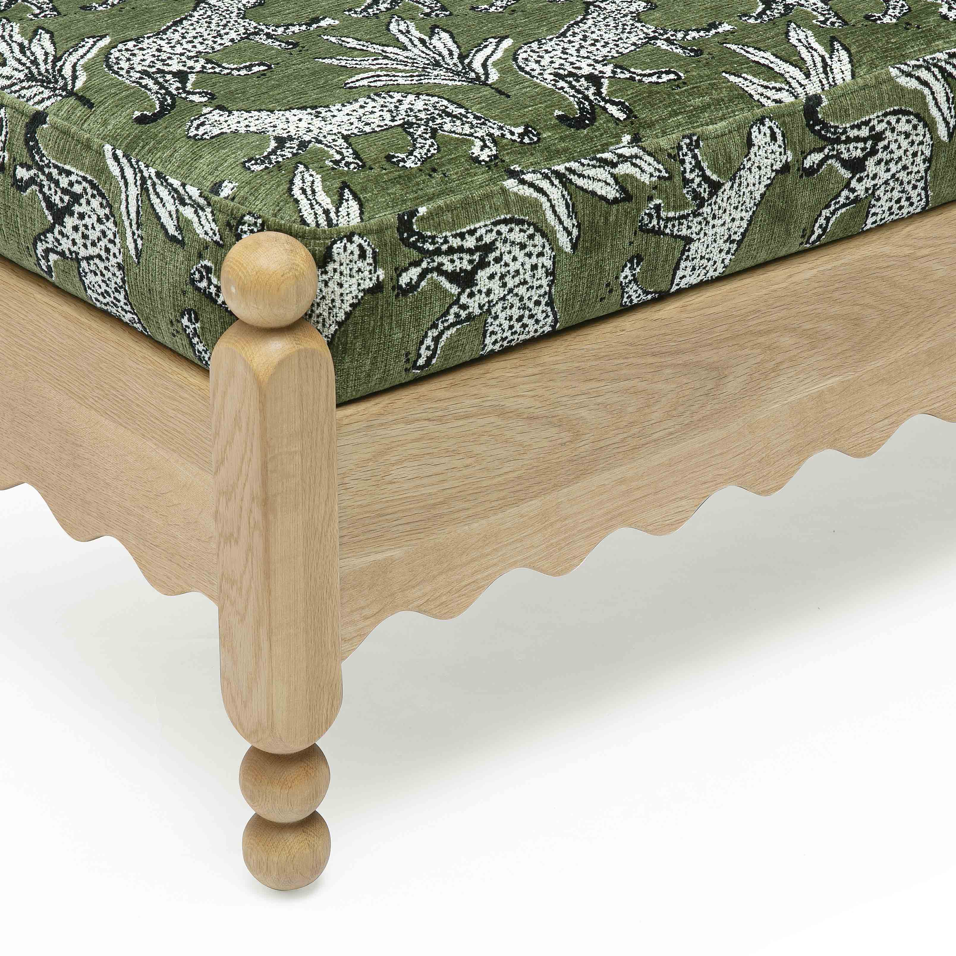 Thelma 56" Leopard Performance Jacquard Fabric Bench - Image 11