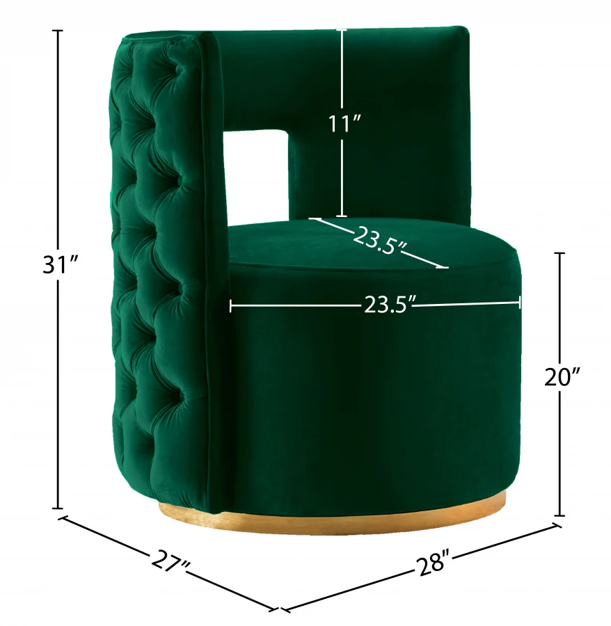 Theo Velvet Upholstered Swivel Accent Chair - Image 18