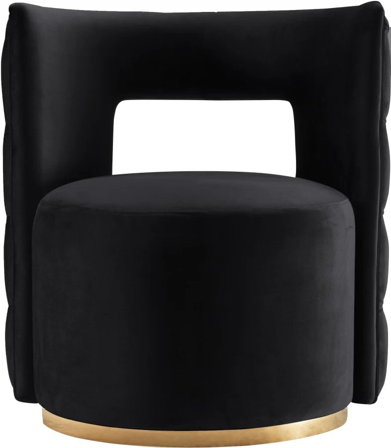Theo Velvet Upholstered Swivel Accent Chair - Image 3