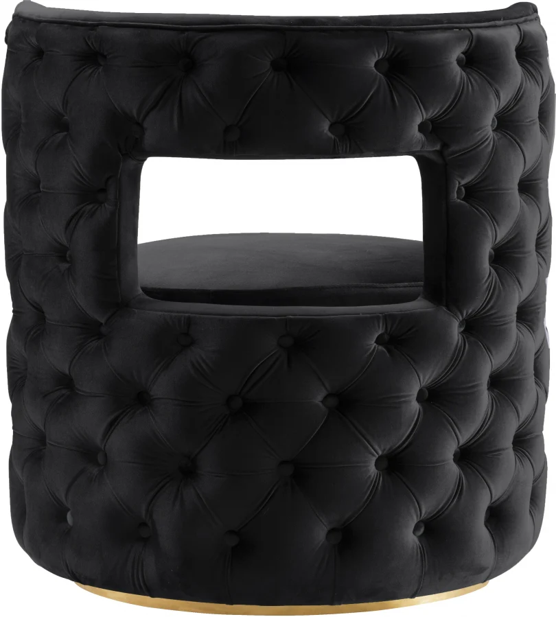 Theo Velvet Upholstered Swivel Accent Chair - Image 4