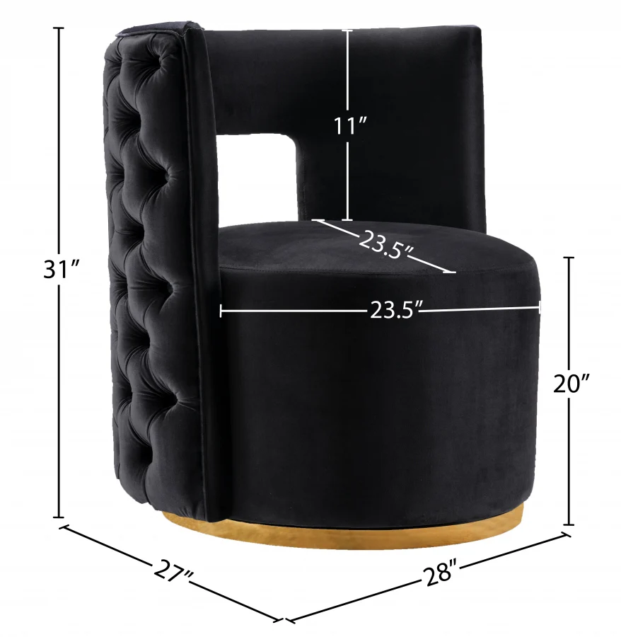 Theo Velvet Upholstered Swivel Accent Chair - Image 5