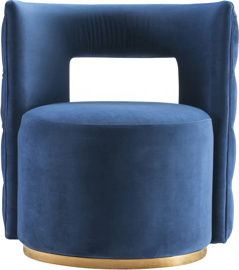 Theo Velvet Upholstered Swivel Accent Chair - Image 9