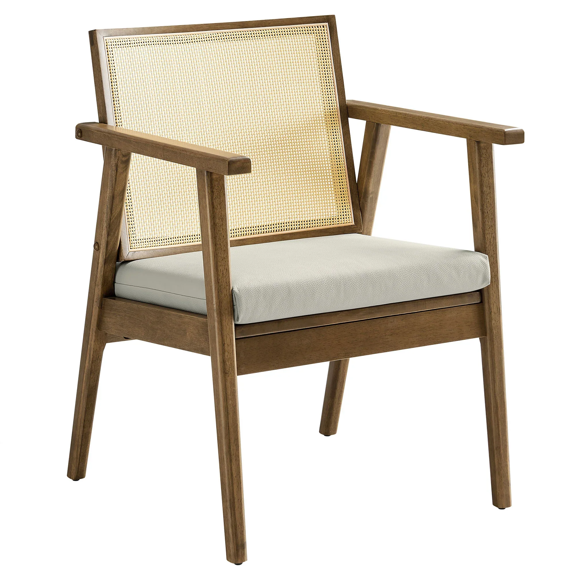 Thera Vegan Leather and Cane Accent Armchairs Set of 2 - Image 17