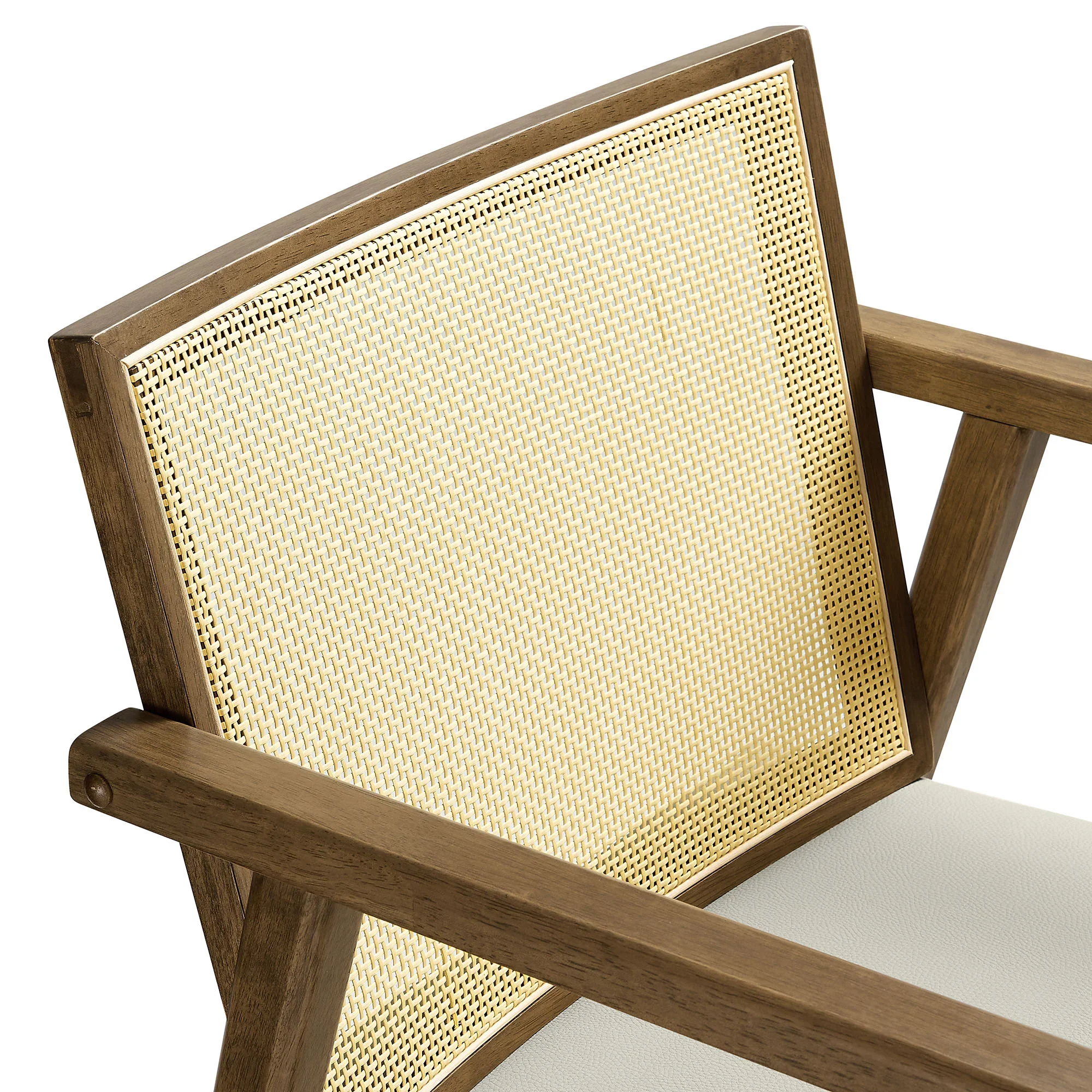 Thera Vegan Leather and Cane Accent Armchairs Set of 2 - Image 18