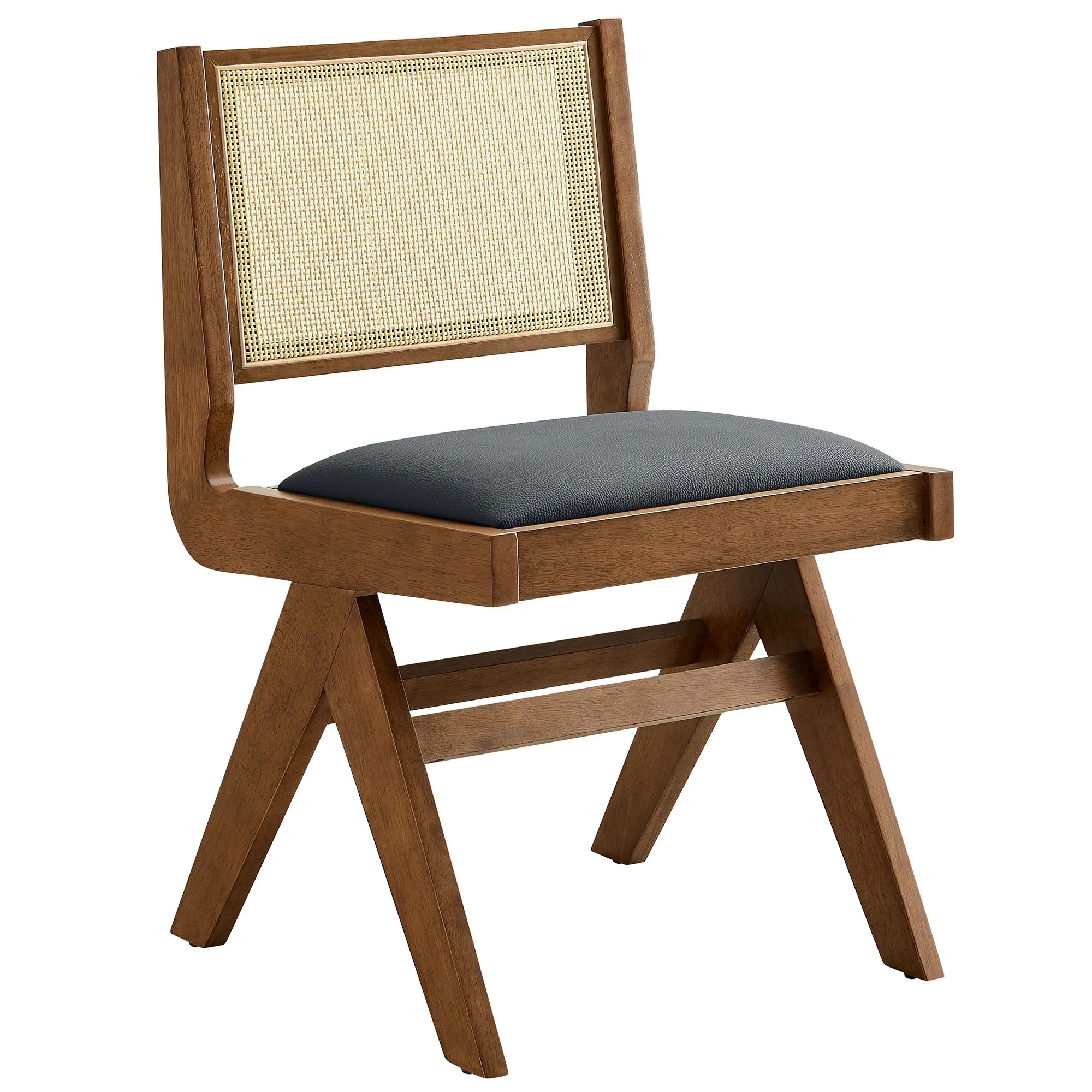 Thera Vegan Leather and Cane Dining Side Chairs Set of 2 - Image 2