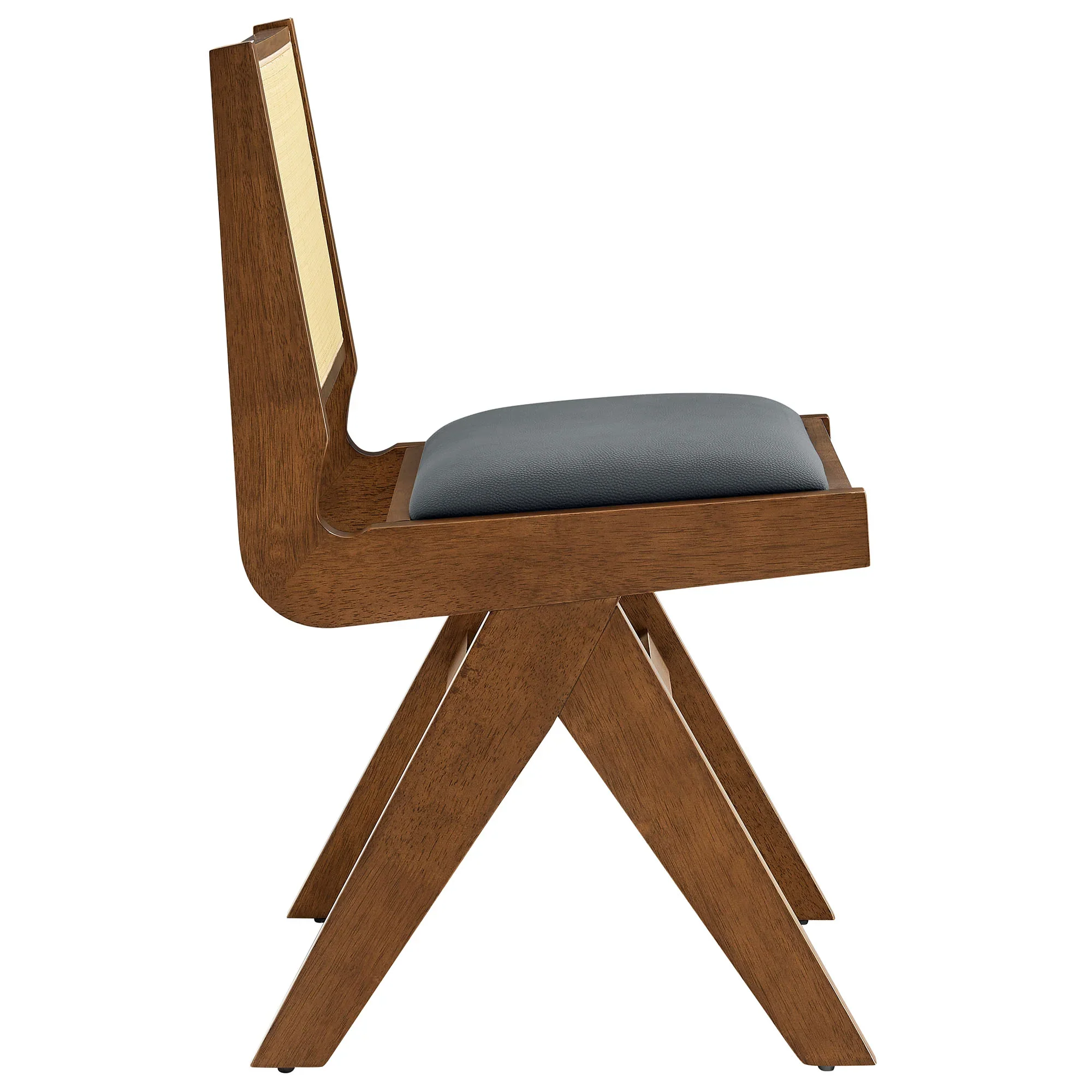 Thera Vegan Leather and Cane Dining Side Chairs Set of 2 - Image 3