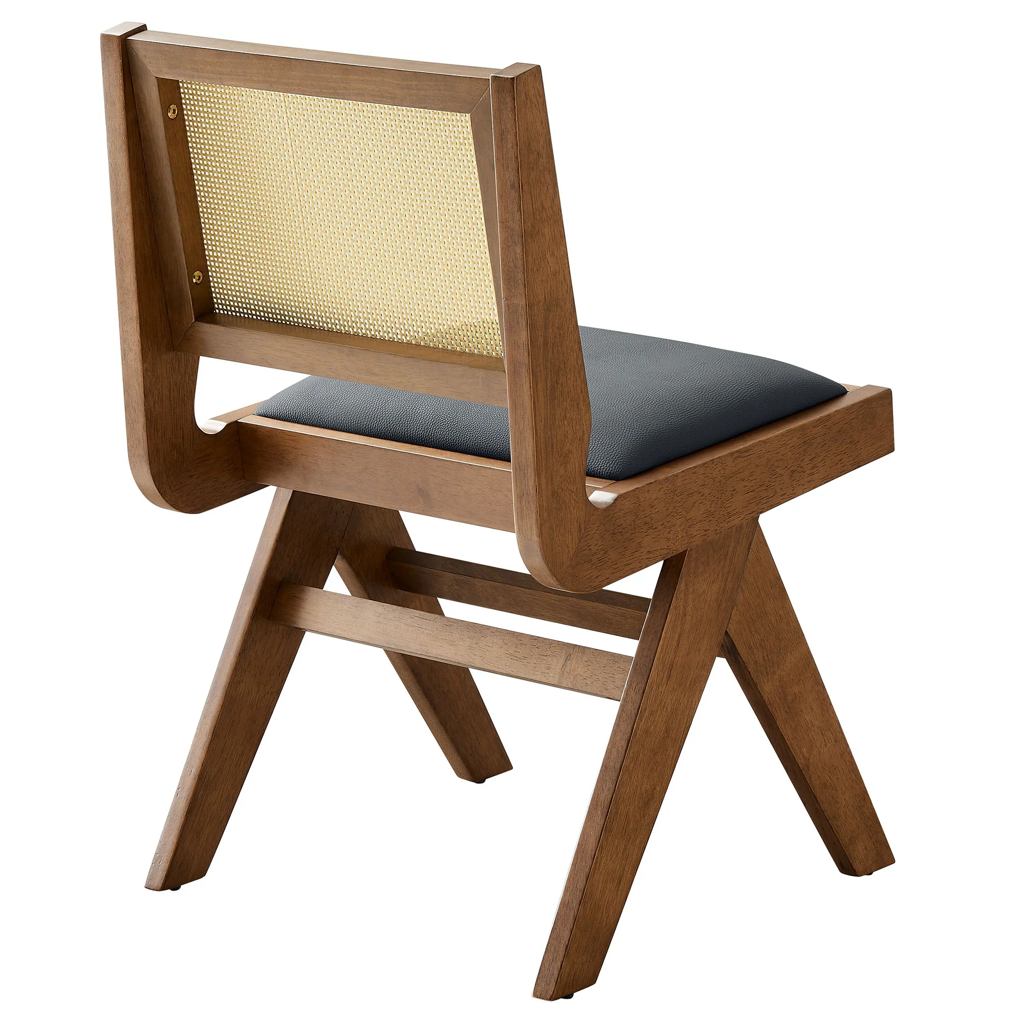 Thera Vegan Leather and Cane Dining Side Chairs Set of 2 - Image 4