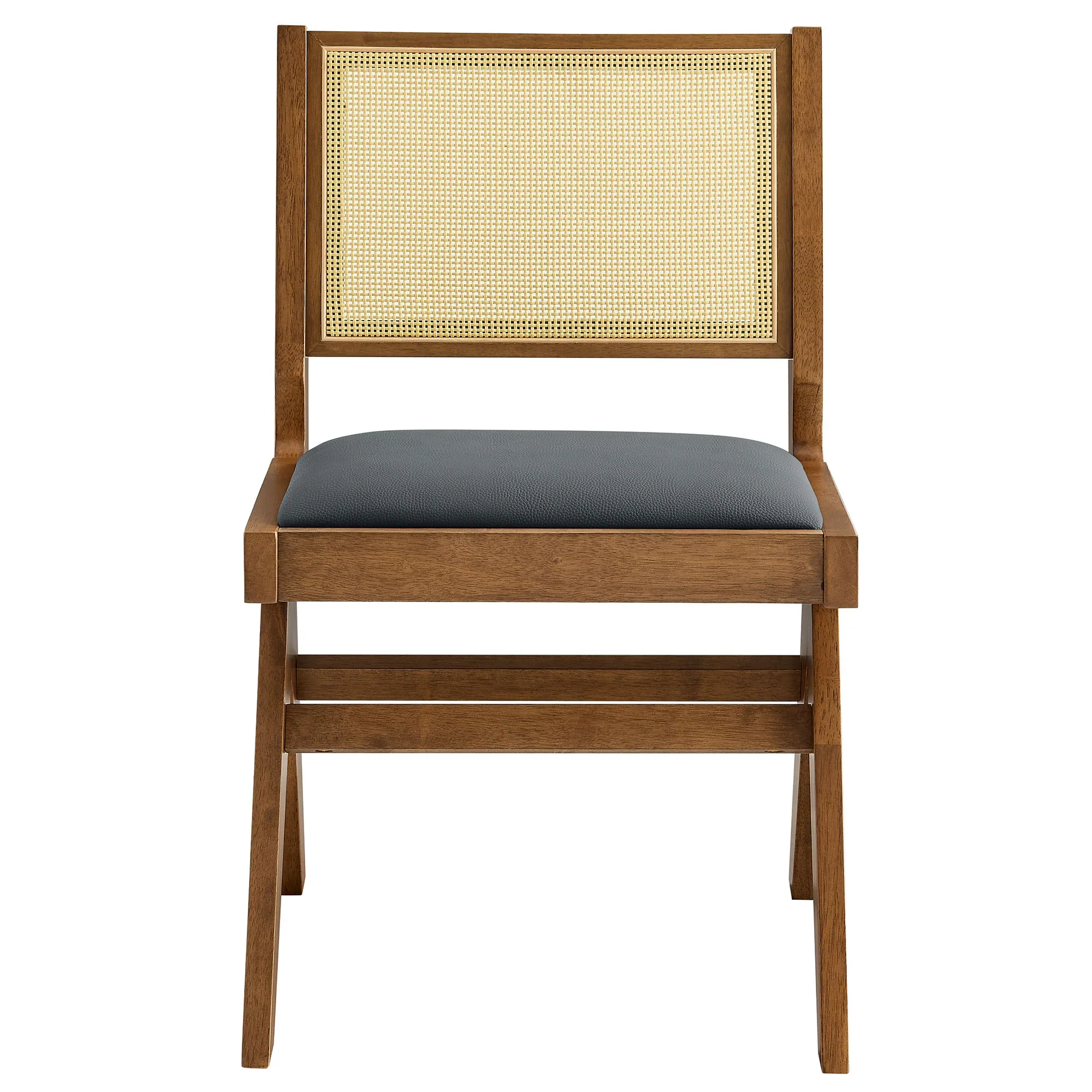 Thera Vegan Leather and Cane Dining Side Chairs Set of 2 - Image 5