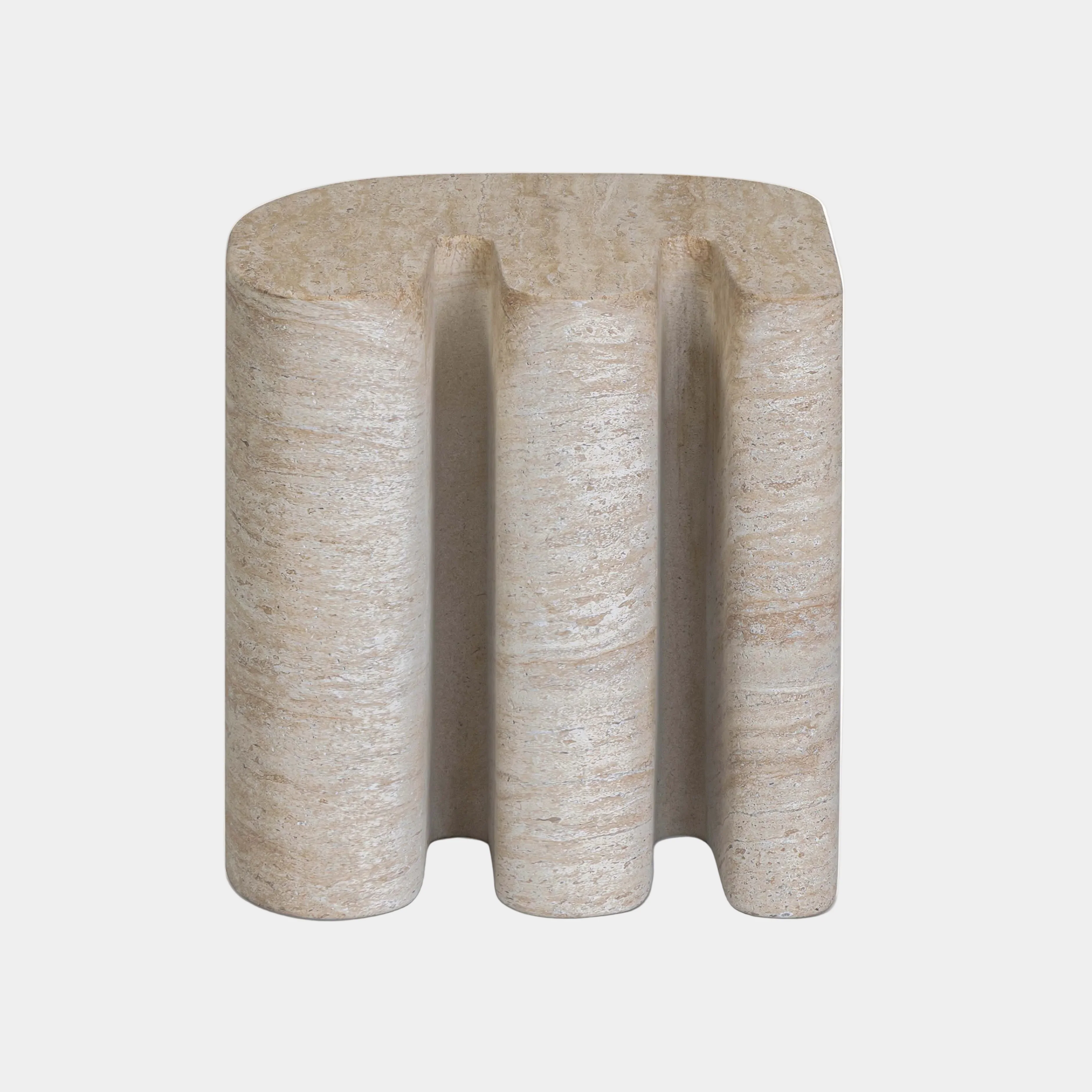 Thyme Faux Travertine Indoor/Outdoor Concrete Side Table