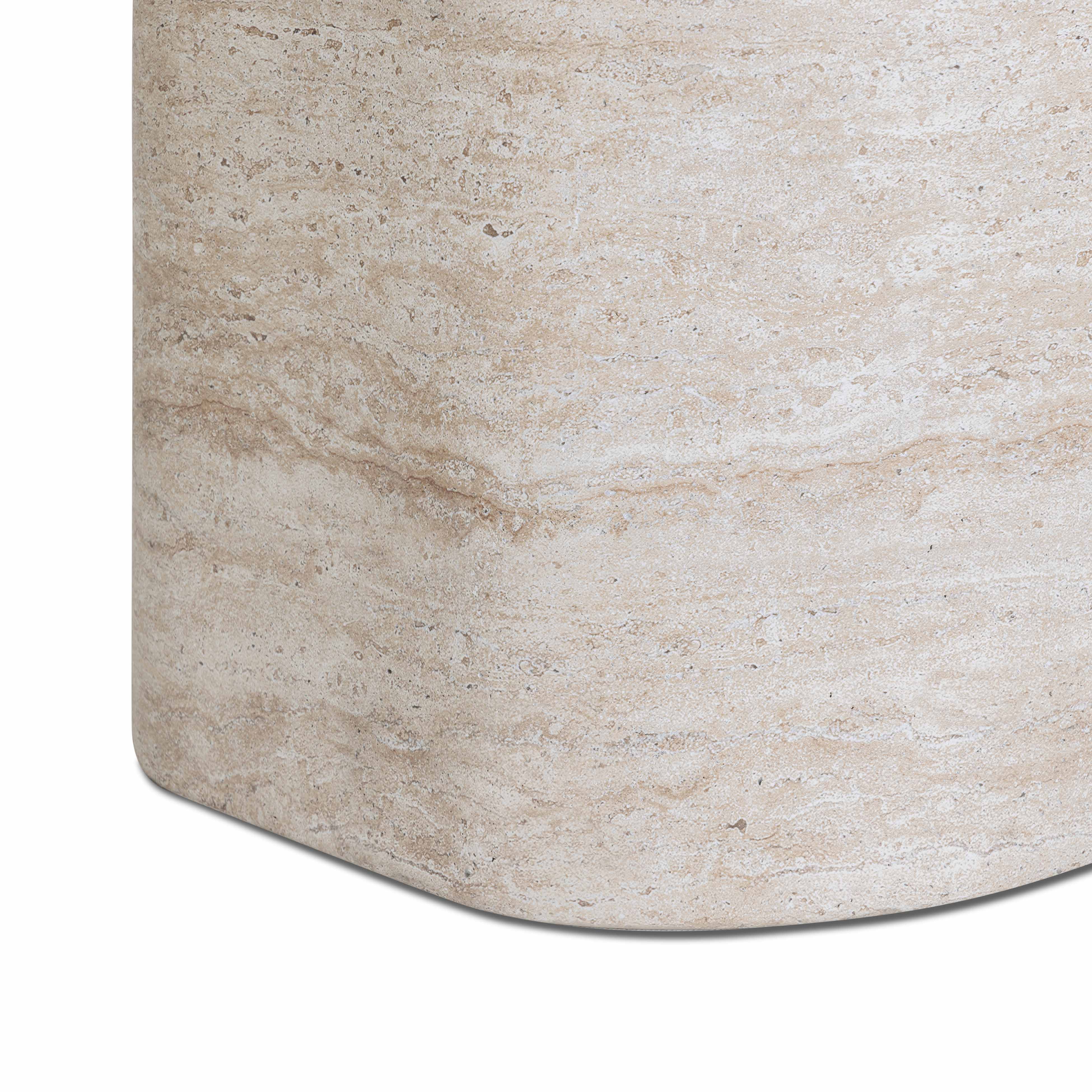 Thyme Faux Travertine Indoor/Outdoor Concrete Side Table - Image 11