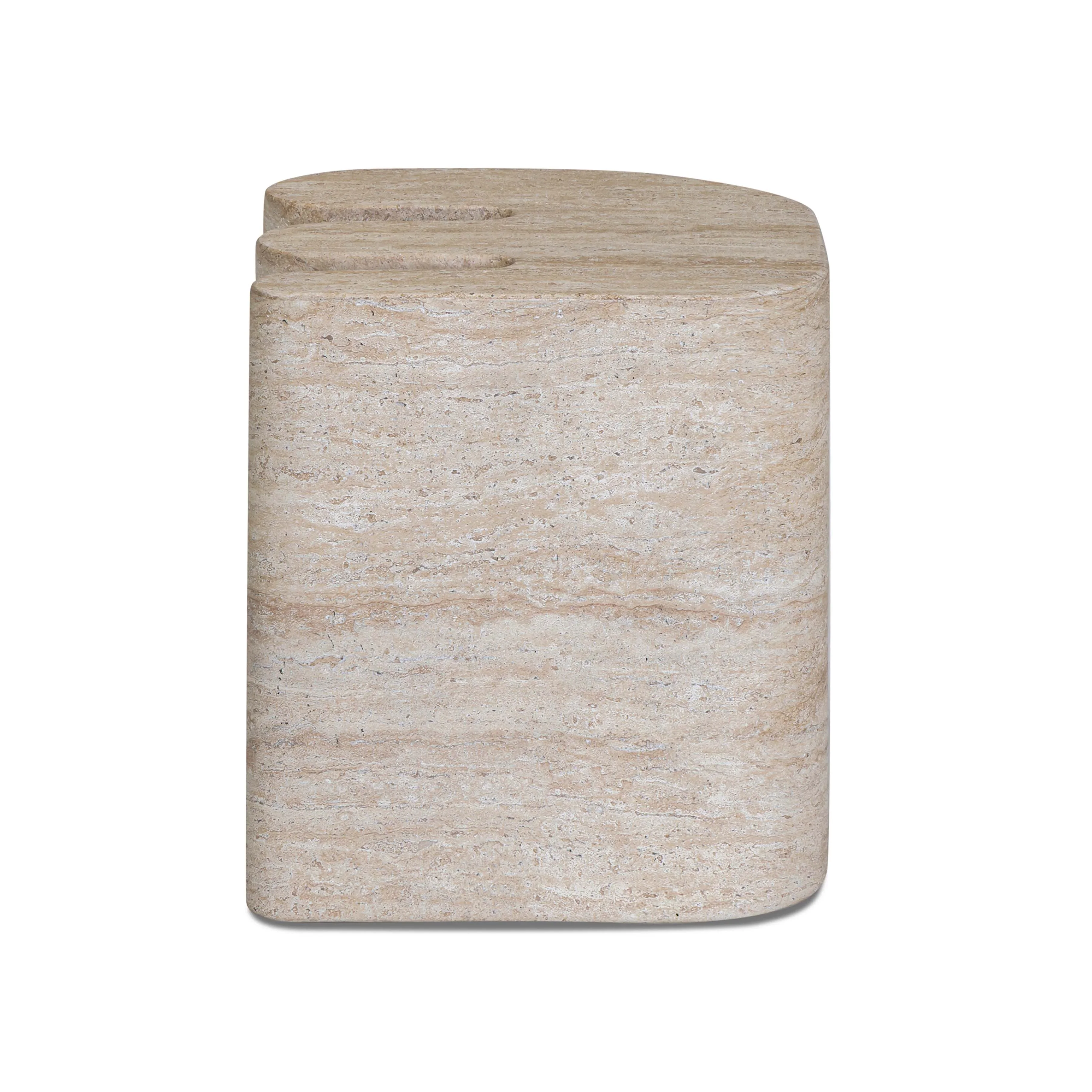 Thyme Faux Travertine Indoor/Outdoor Concrete Side Table - Image 7
