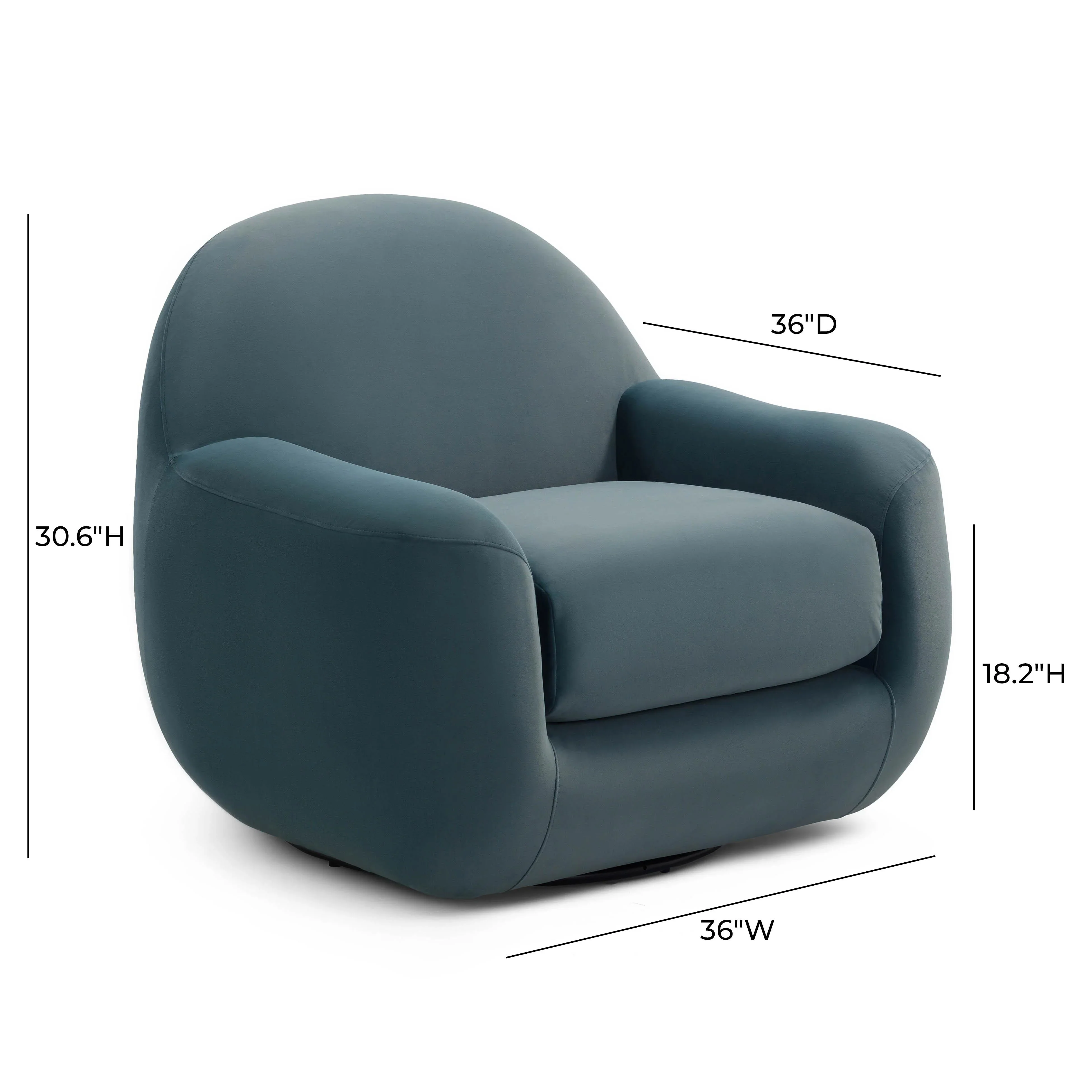 Tiago Performance Velvet Swivel Accent Chair - Image 13
