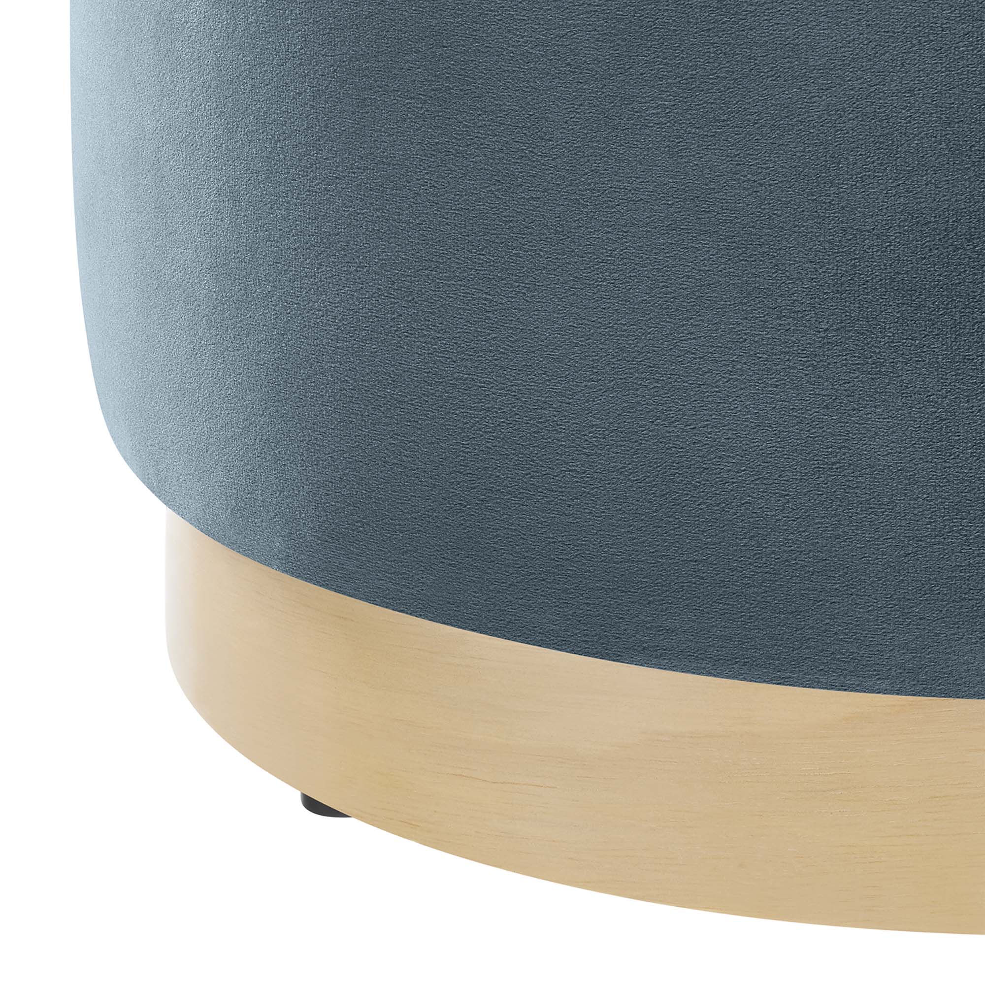 Tilden Round Performance Velvet Upholstered Ottoman - Image 14