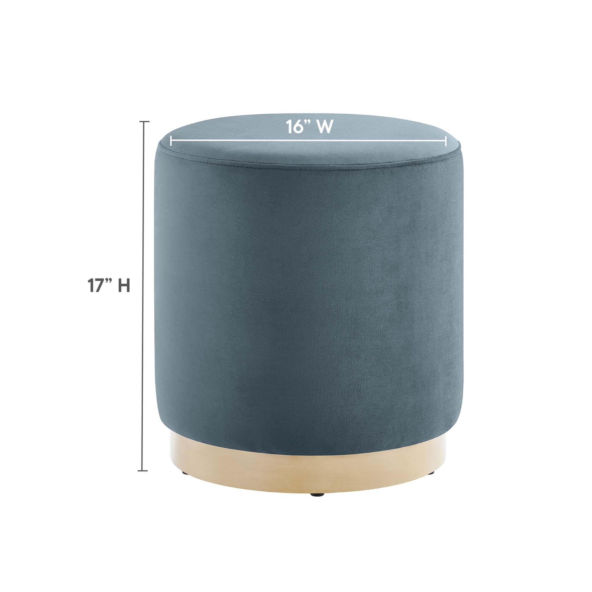 Tilden Round Performance Velvet Upholstered Ottoman - Image 16